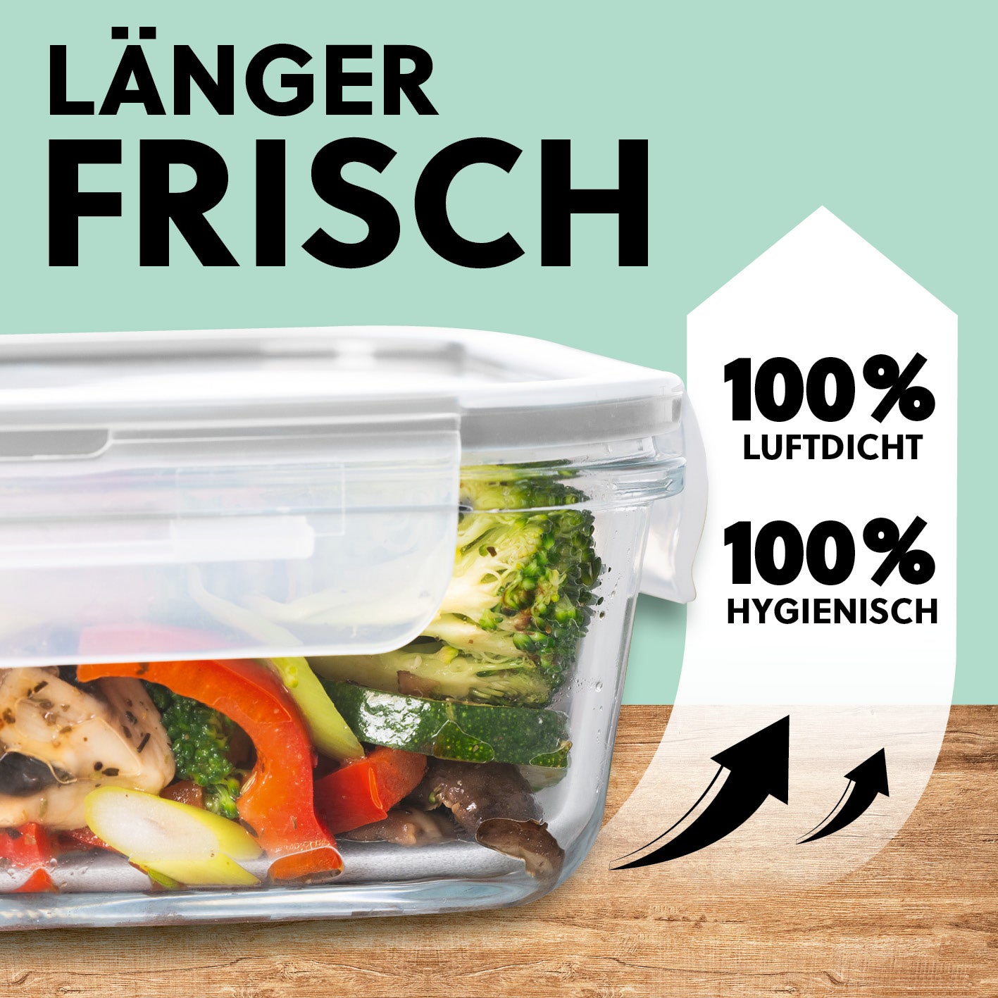 Frischhaltedosen Klick-it, 6-tlg., Grau – luftdichte Glasdose mit Klickverschluss zur langanhaltenden Frische und hygienischen Aufbewahrung.
