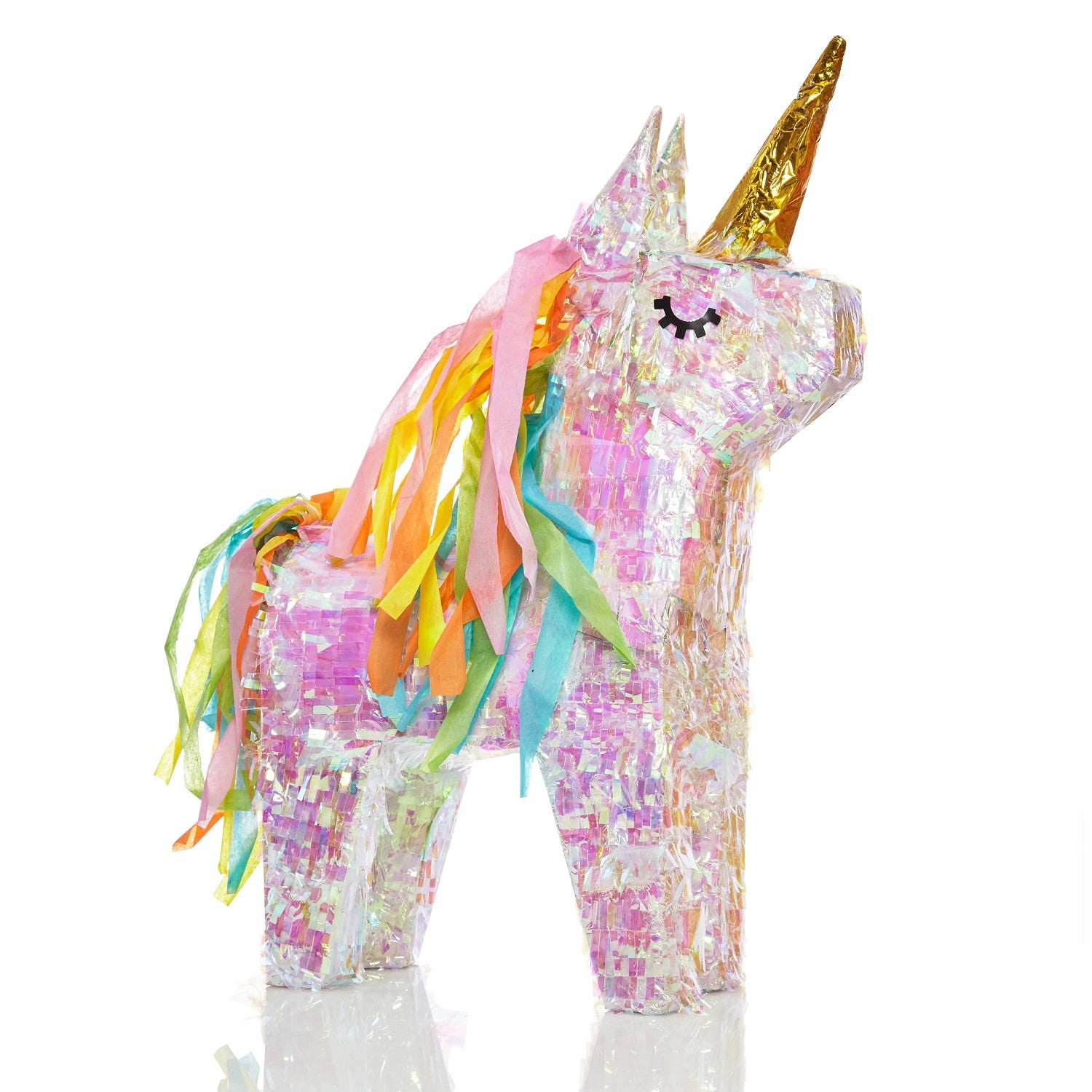 Pinata Einhorn - Set zum Befüllen inkl. Schläger, Maske und 50g Konfetti