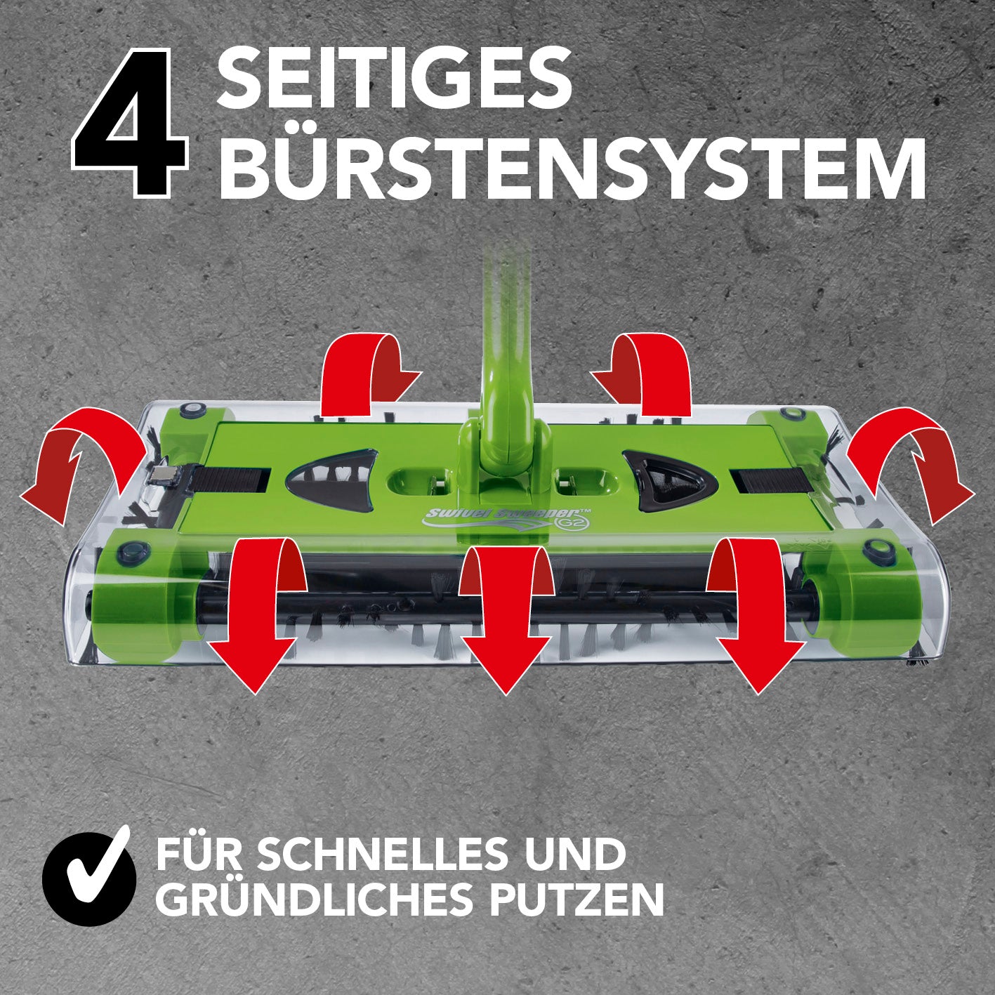 Swivel Sweeper G 2 Akkubesen kabellos mit 4-seitigem Bürstensystem für schnelles und gründliches Putzen in Limegreen.