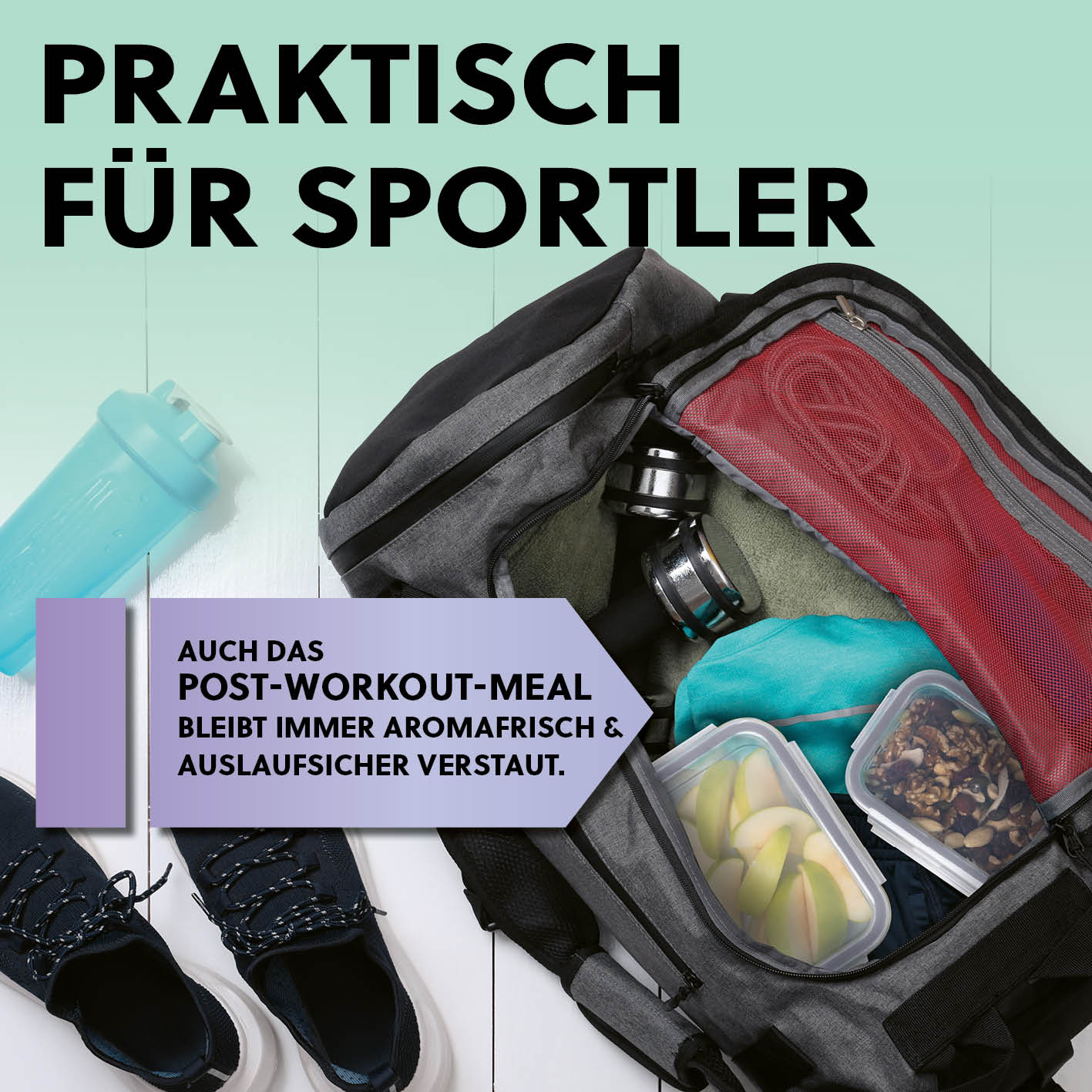 Frischhaltedosen Klick-it, 12-tlg., Grau – luftdichte, auslaufsichere Glasdosen ideal für Sportler zum Frischhalten und Transportieren von Mahlzeiten.