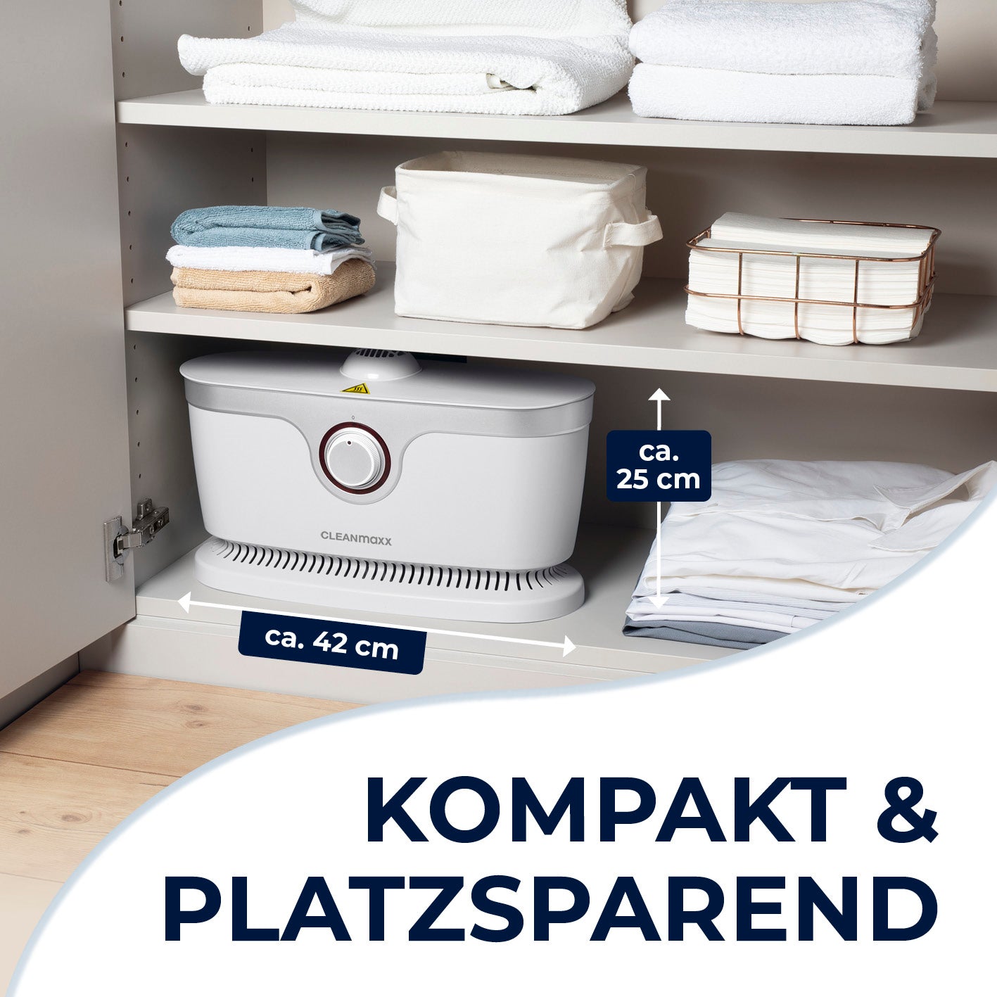 Hemdenbügler PRO - Silber/Weiß kompakt und platzsparend im Schrank mit ca. 42x25 cm Maße für schnelles Trocknen und Bügeln.