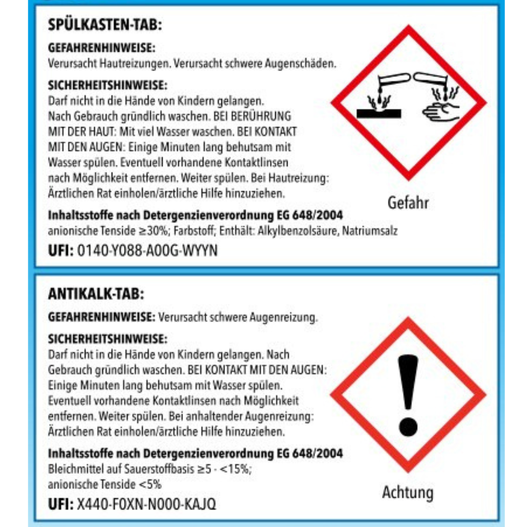 WC-Star Nachfüll-Set (8x Spülkasten-Tab + 4x Antikalk-Tab) für hygienische Frische und starken Anti-Kalk-Schutz im WC-System.