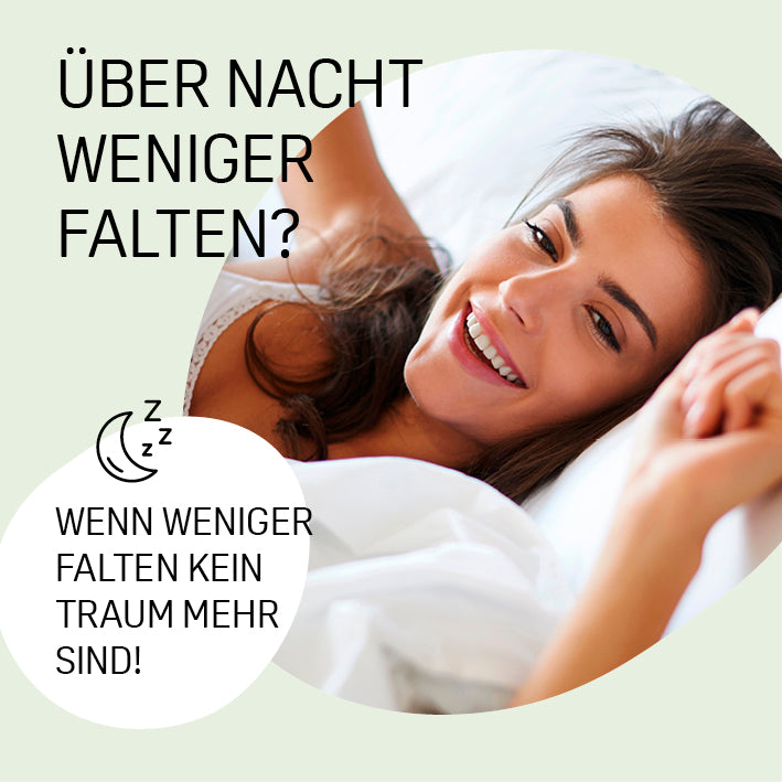 Hyaluron-Skintape "Eye Tape" zeigt glückliche Frau, glättet Falten über Nacht für strahlende Augenpartie ohne Krähenfüße.