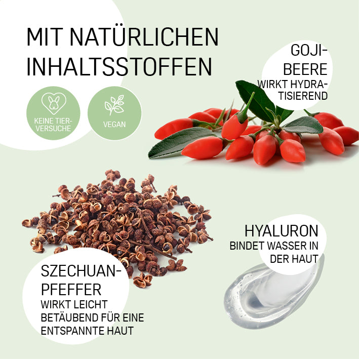 Hyaluron-Skintape "Eye Tape" mit natürlichen Inhaltsstoffen wie Goji-Beere, Szechuanpfeffer und Hyaluron für glatte, hydratisierte Haut.