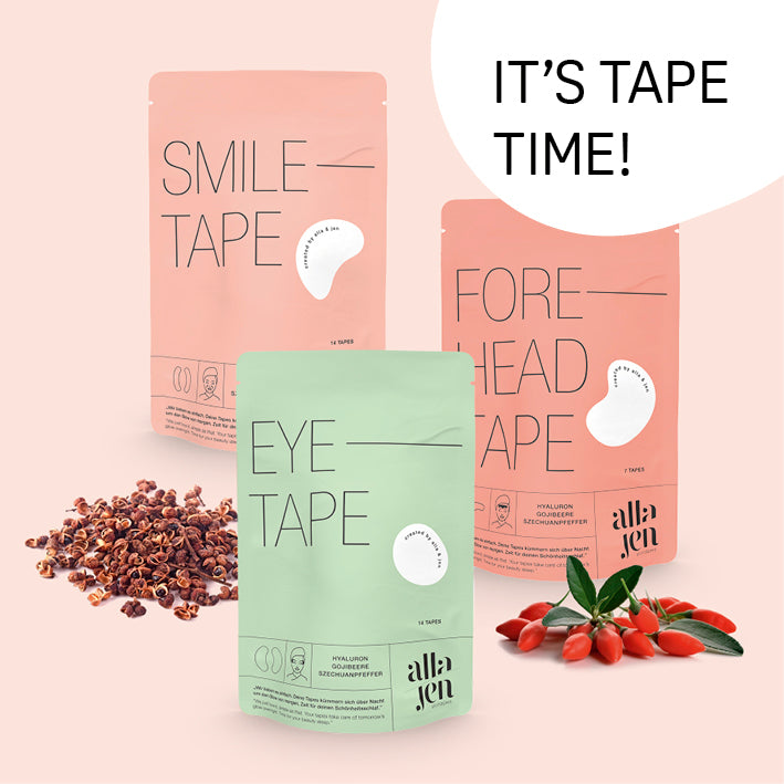 Hyaluron-Skintape "Forehead Tape" zur glättenden Behandlung von Stirn- und Zornesfalten mit Hyaluron und natürlichen Inhaltsstoffen.