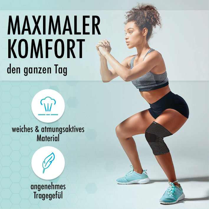 Knie-Bandage mit Kupferfasern und Carbon