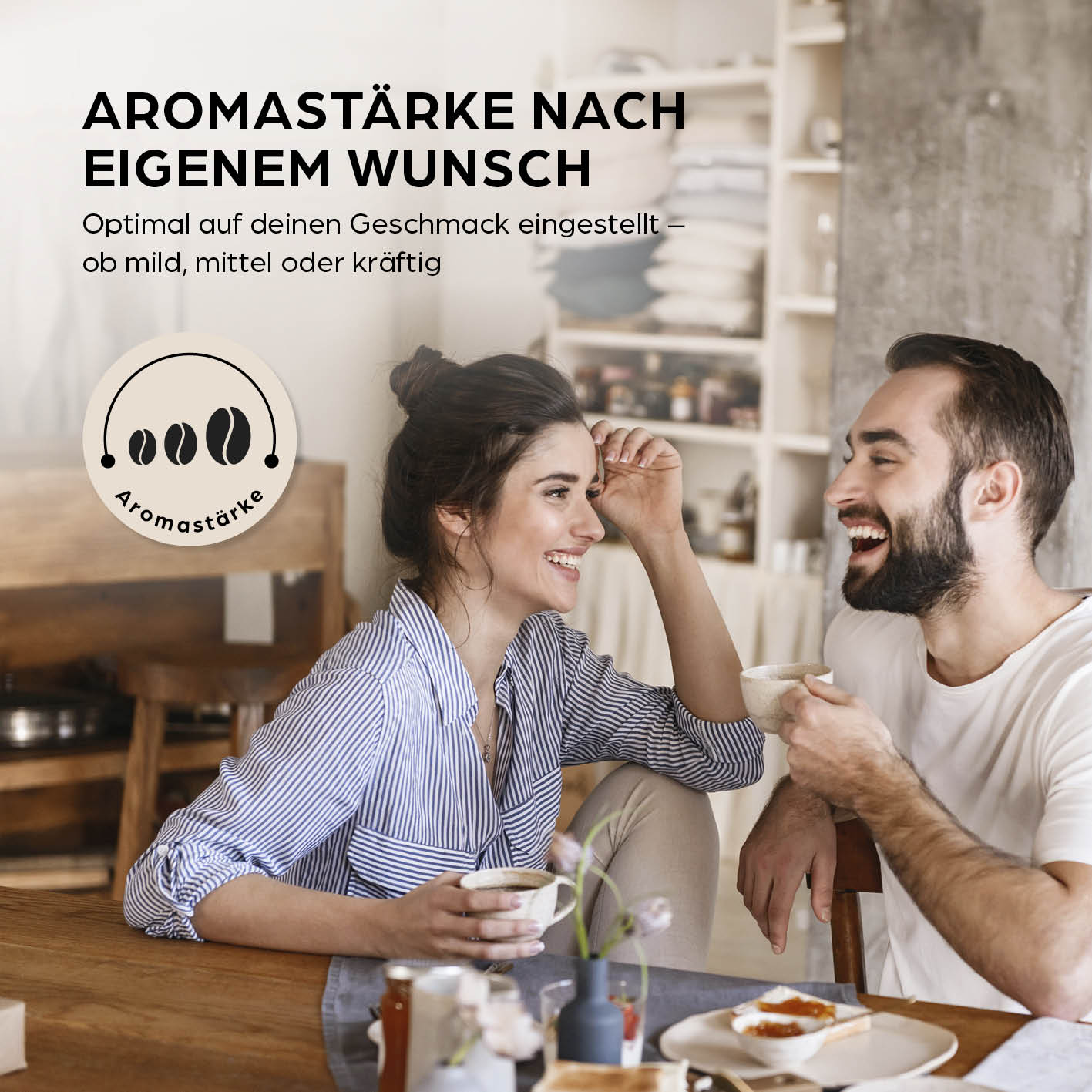 Filterkaffeemaschine Touch Iso - Schwarz mit individuell einstellbarer Aromastärke für milden, mittleren oder kräftigen Kaffeegenuss.