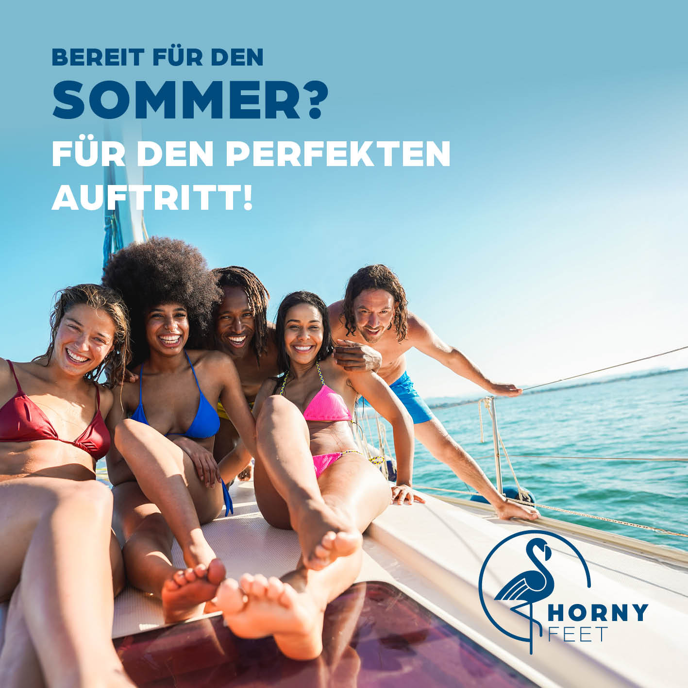 Hornhautentferner für die Dusche - Weiß von HornyFeet für einfache, hygienische Fußpflege ohne Bücken direkt unter der Dusche.