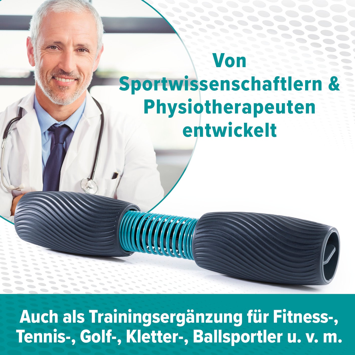 Handgelenk- & Unterarmtrainer Reflexit, entwickelt von Sportwissenschaftlern und Physiotherapeuten für Kraft und Mobilität.