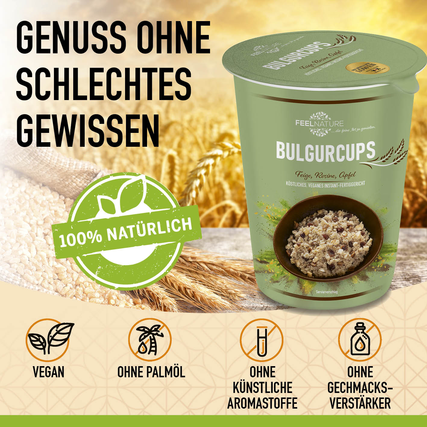 Bulgurcups - 6er Try-Me-Set mit Kisir, Gemüse & subtropisch, vegan, ohne Palmöl, ohne künstliche Aromastoffe, schnelle 5-Minuten-Mahlzeit.
