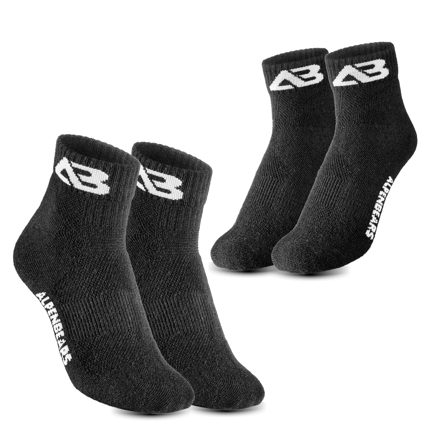 Wandersocken 3er-Set - Schwarz - L in Galerieposition 5, quadratisch, hochwertige Funktionssocken mit Merinowolle für Outdoor-Aktivitäten