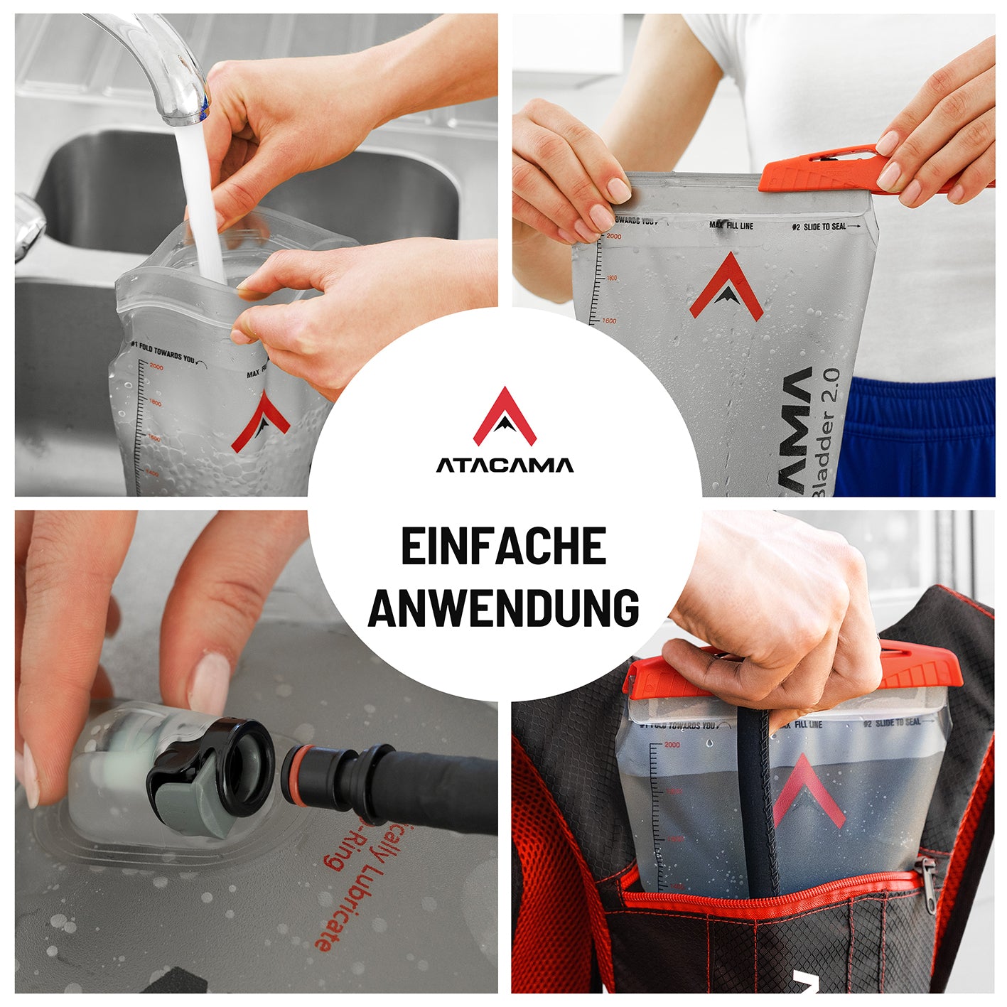 Trinkrucksack für 2 L Trinkblase - Rot