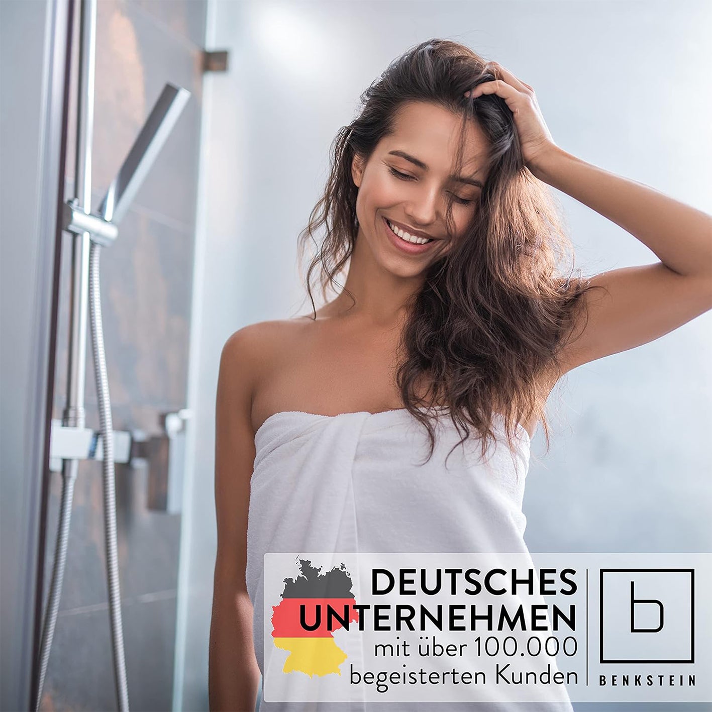 Brauseschlauch - 1,6 m, hochwertig gefertigt in Deutschland mit Knickschutz und vormontierten Anschlüssen, sofort einsatzbereit.