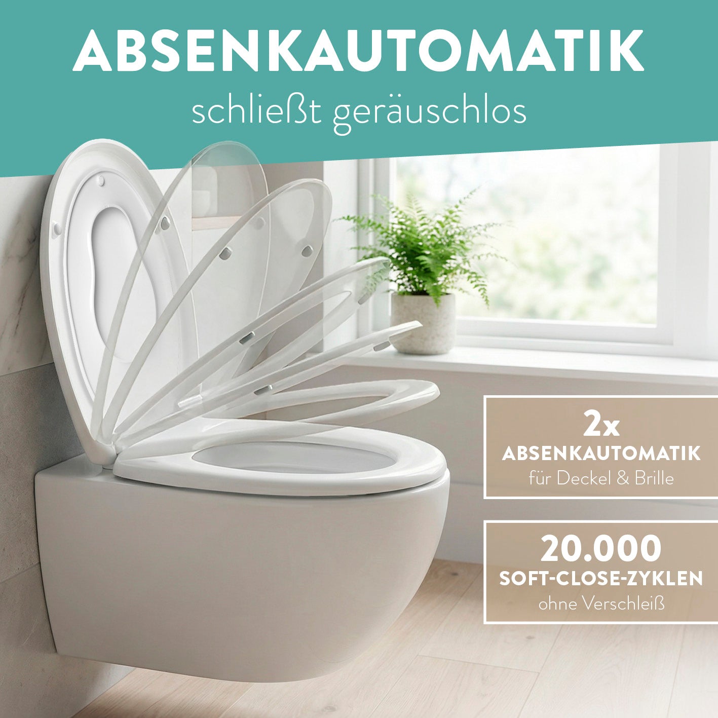 Kinder-Toilettendeckel - Weiß mit geräuschloser Absenkautomatik und langlebigen Soft-Close-Zyklen für sanftes Schließen.