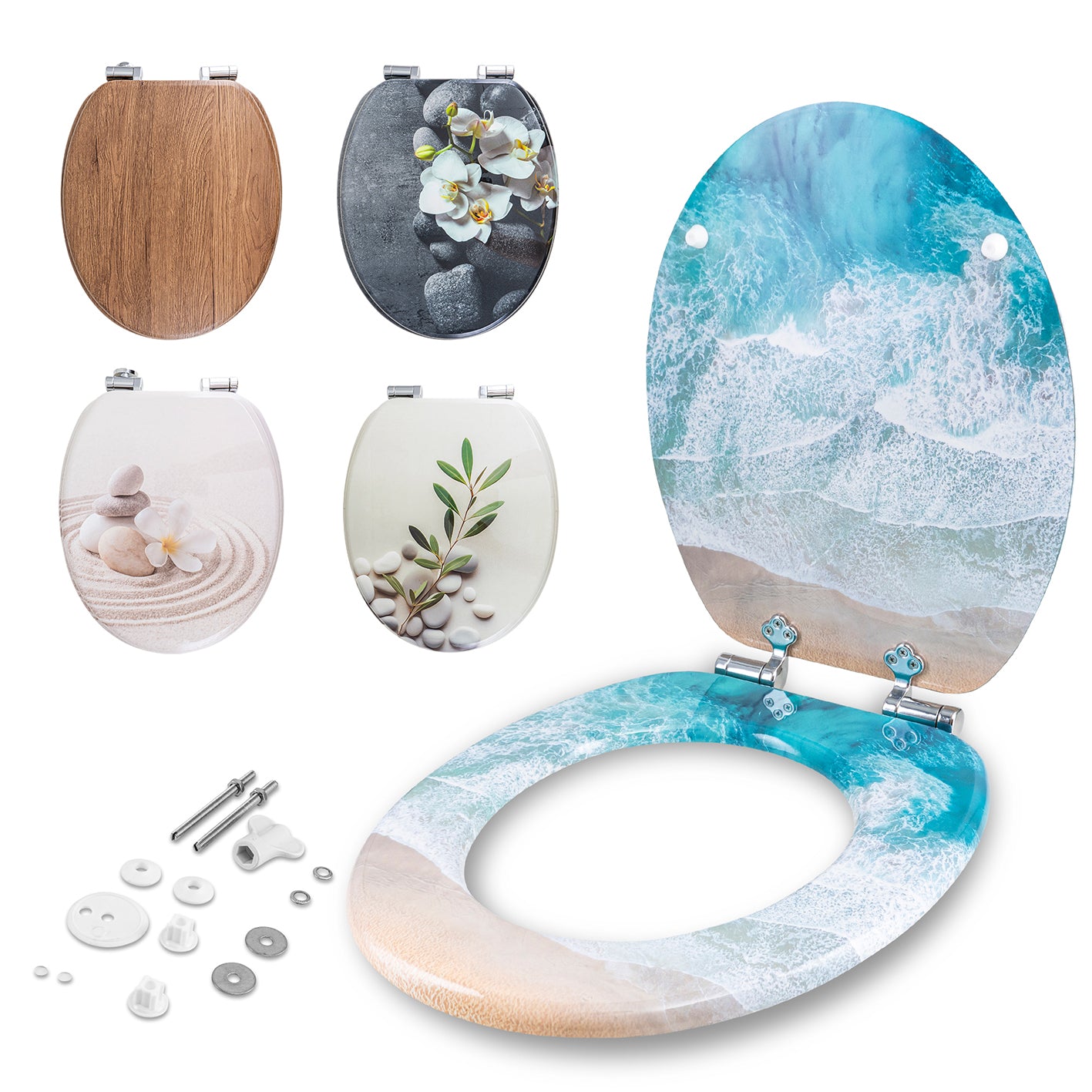 Premium Toilettendeckel oval - Türkis mit robustem, farbechtem Material und leichter Montage für modernes Badezimmer.