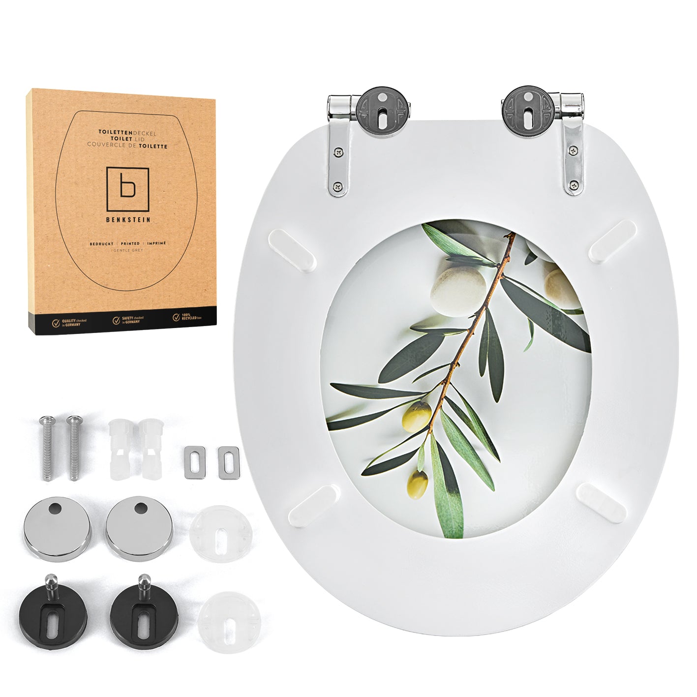 Toilettendeckel - oval - Absenkautomatik - Hellgrau