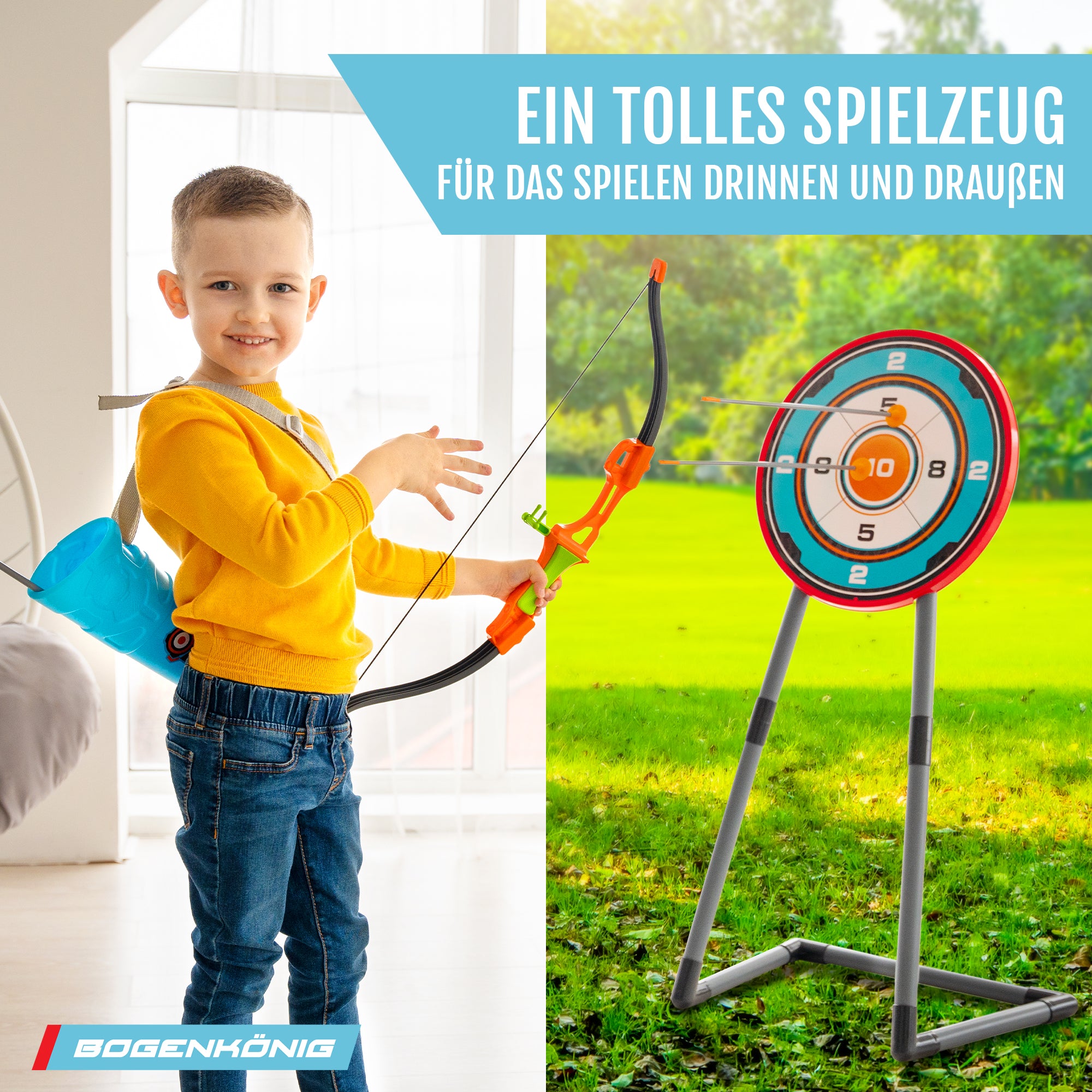 Pfeil und Bogen Kinder Spielzeug Set - ab 6 Jahre