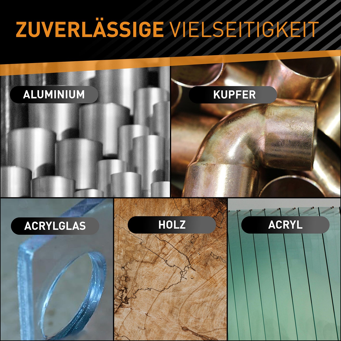 Stufenbohrer Ø 4-32mm geeignet für präzises Bohren in Aluminium, Kupfer, Acrylglas, Holz und Acryl.