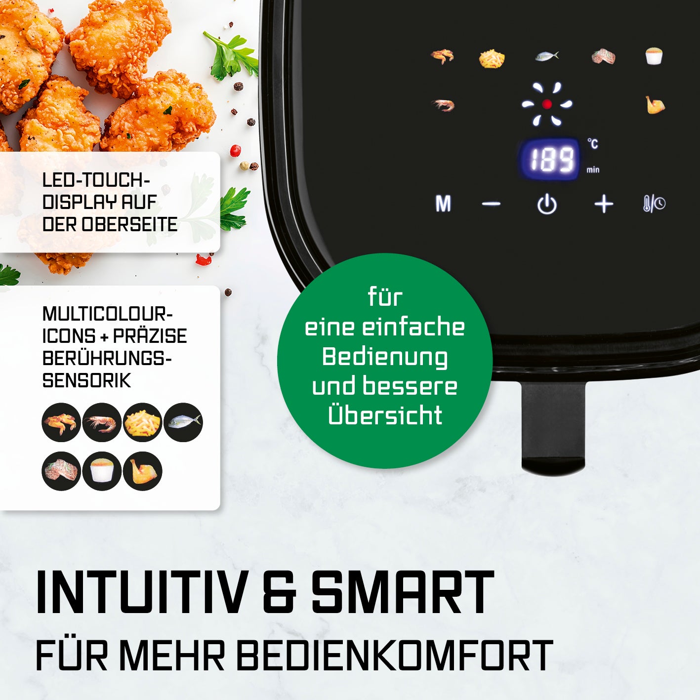 Heißluftfritteuse - 4,5 L Fassungsvermögen