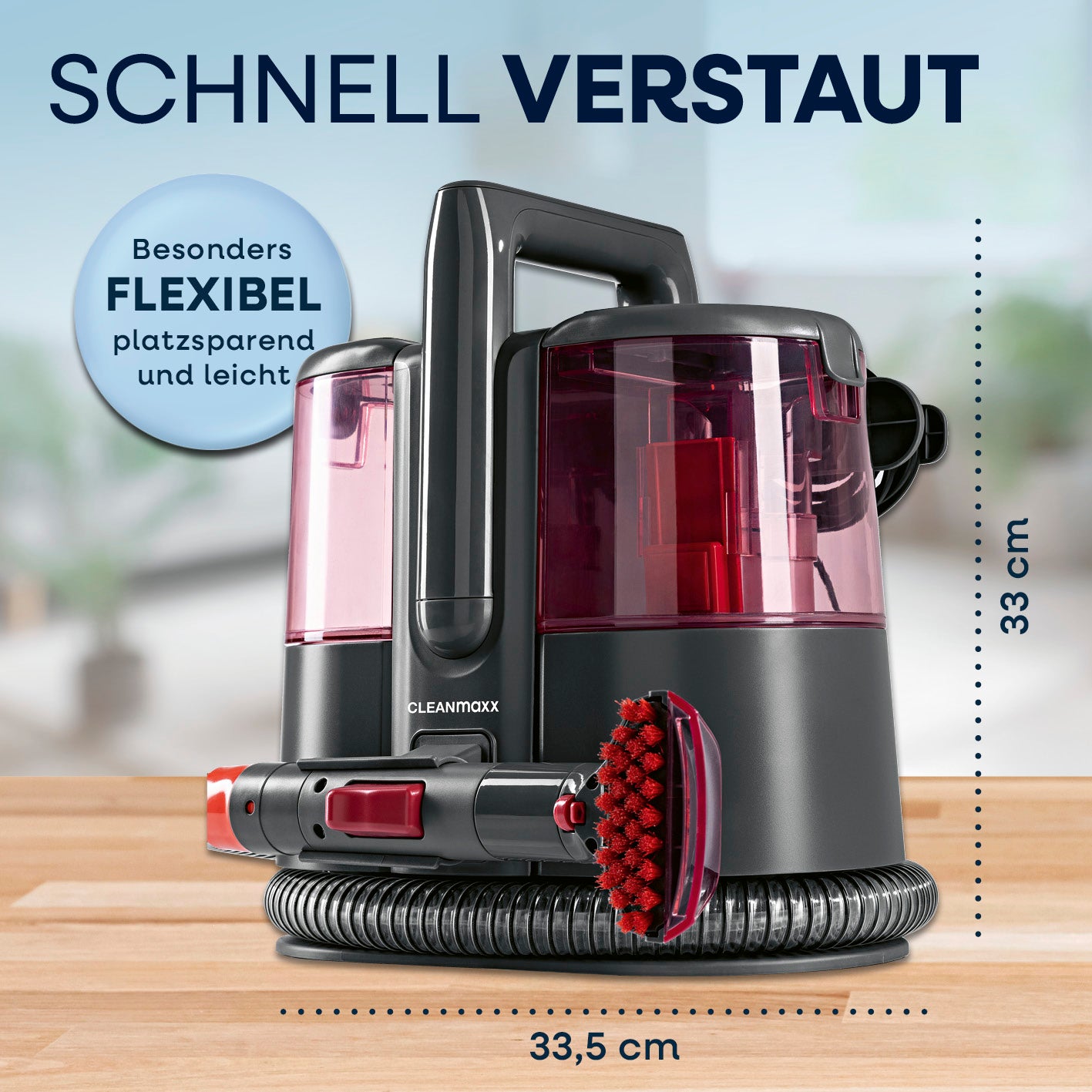 Polster- & Teppichreiniger Pro Power inkl. 1 l Teppich- & Polsterreiniger-Konzentrat - Grau/Rot