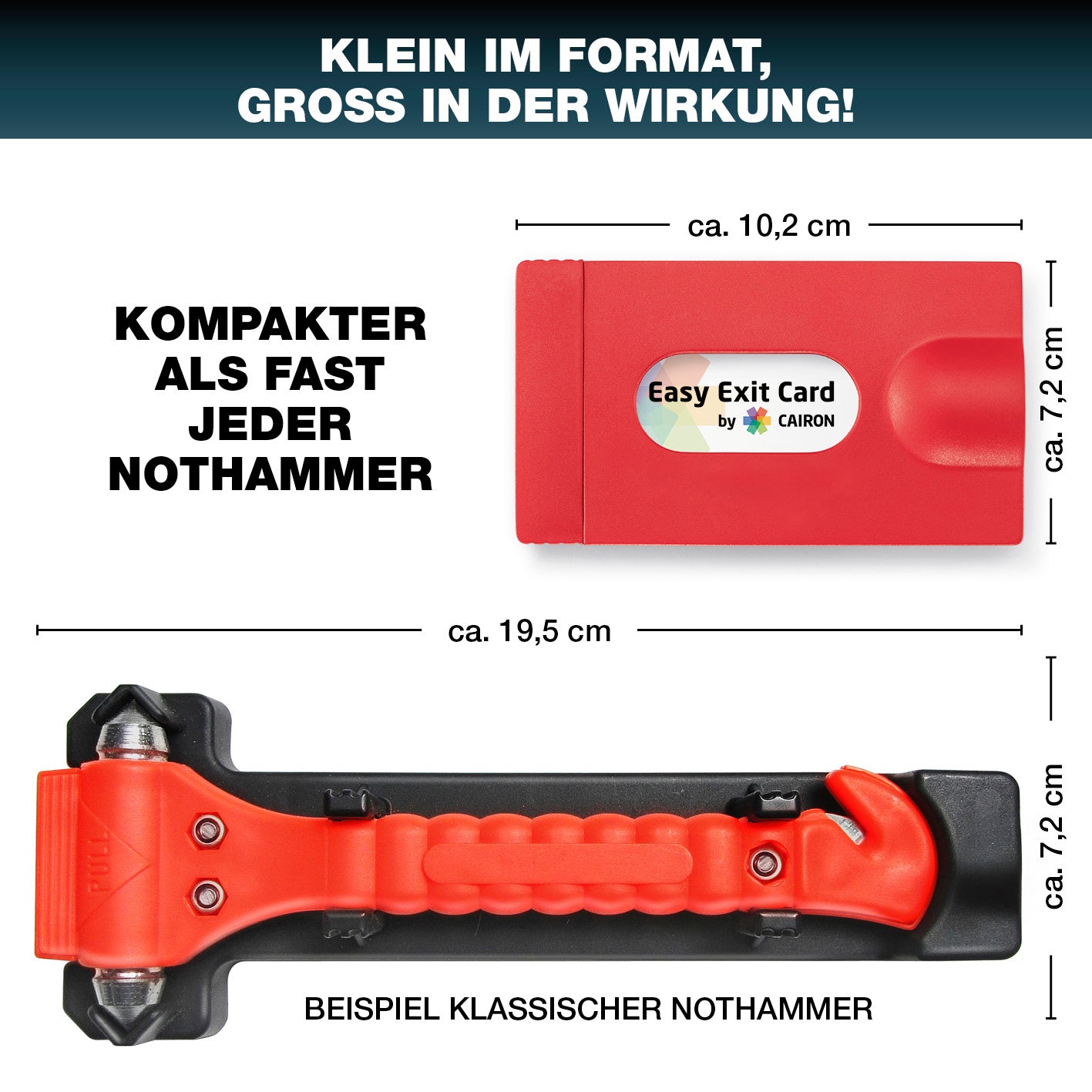 Notfall-Rettungswerkzeug im Kartenformat mit Gurtschneider