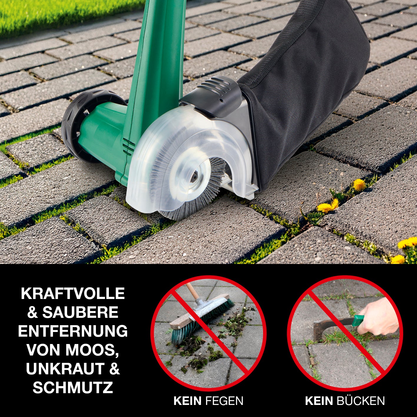Elektrischer Fugenreiniger mit Auffangnetz