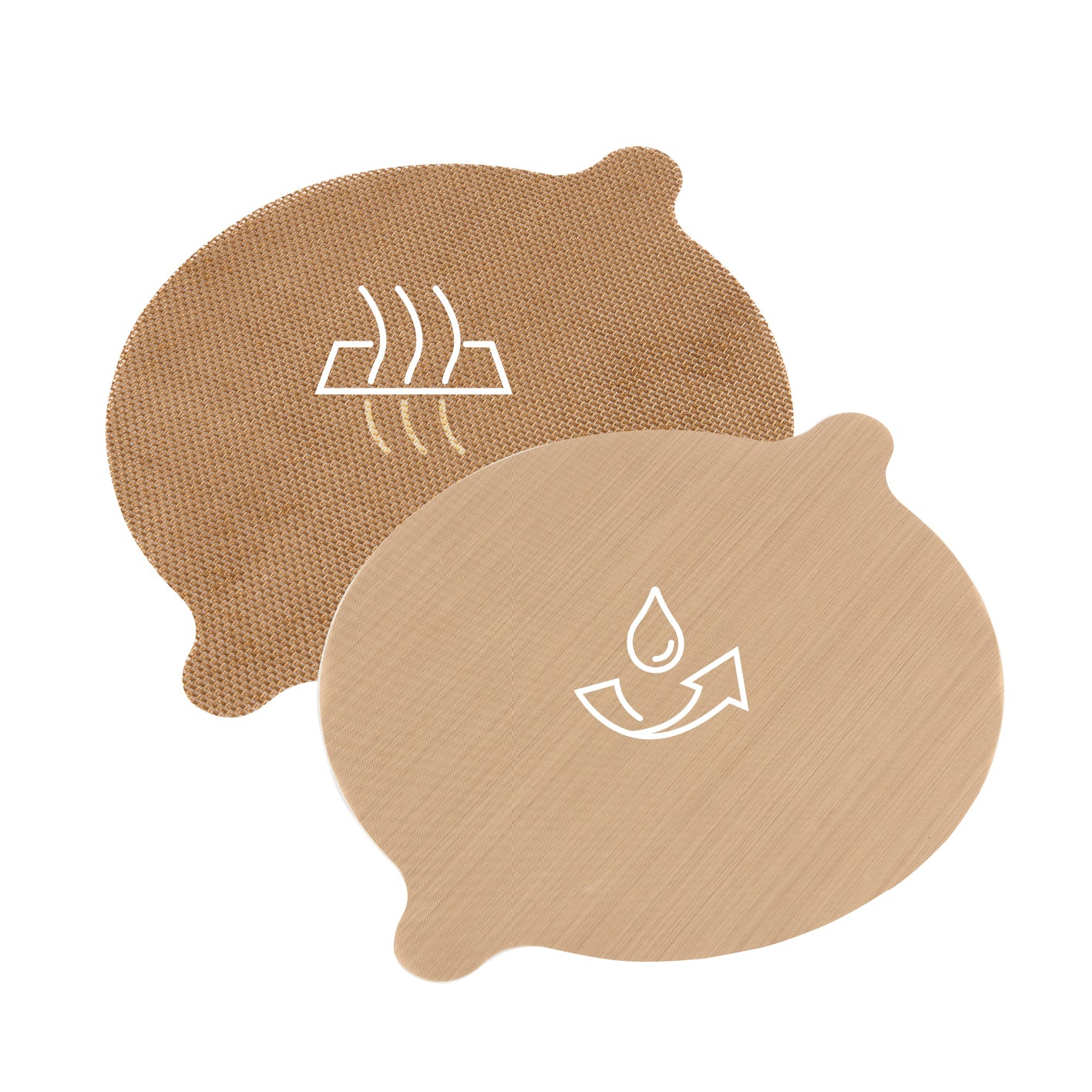 Dauerbackfolien-Set für Heißluftfritteusen - 2-tlg. - rund (25,5 cm) mit geschlossener und perforierter Folie für vielseitigen Einsatz.