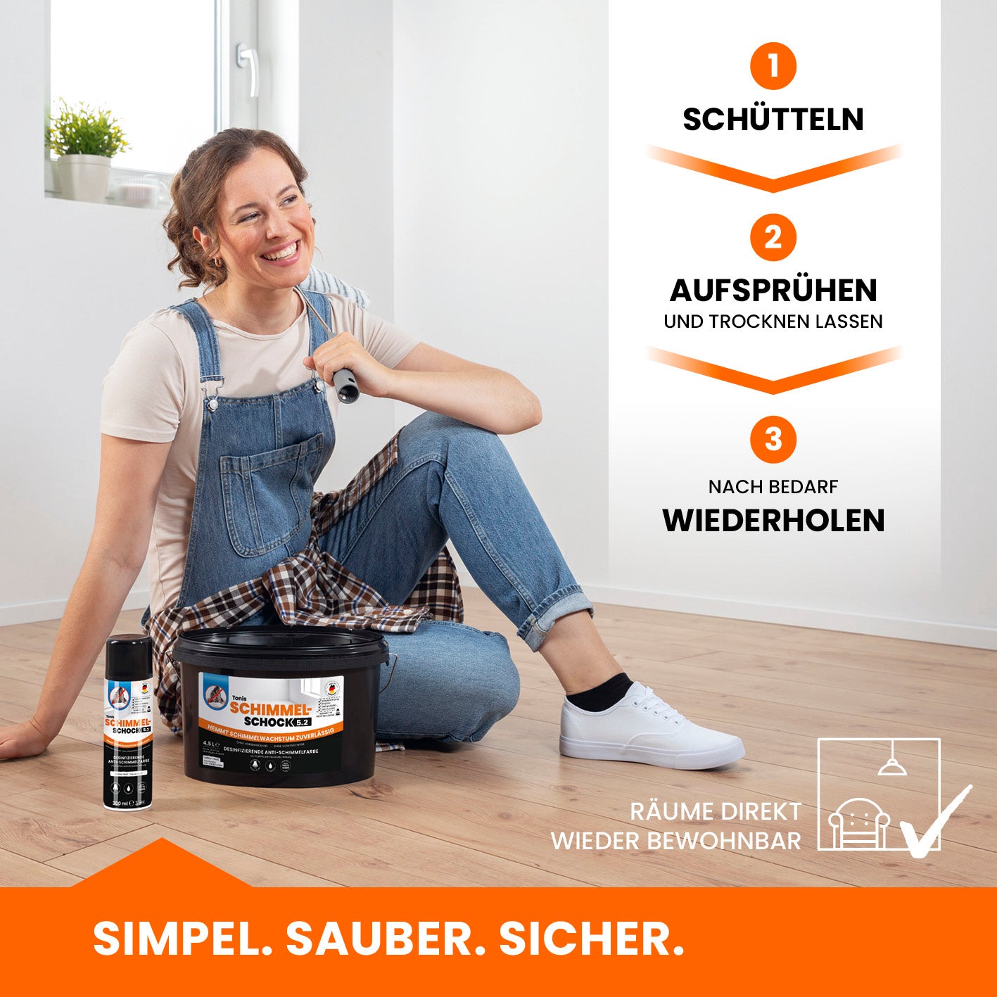 Tonis SCHIMMELSCHOCK 5.2 Anti-Schimmel-Farbe - Weiß - 2er-Set