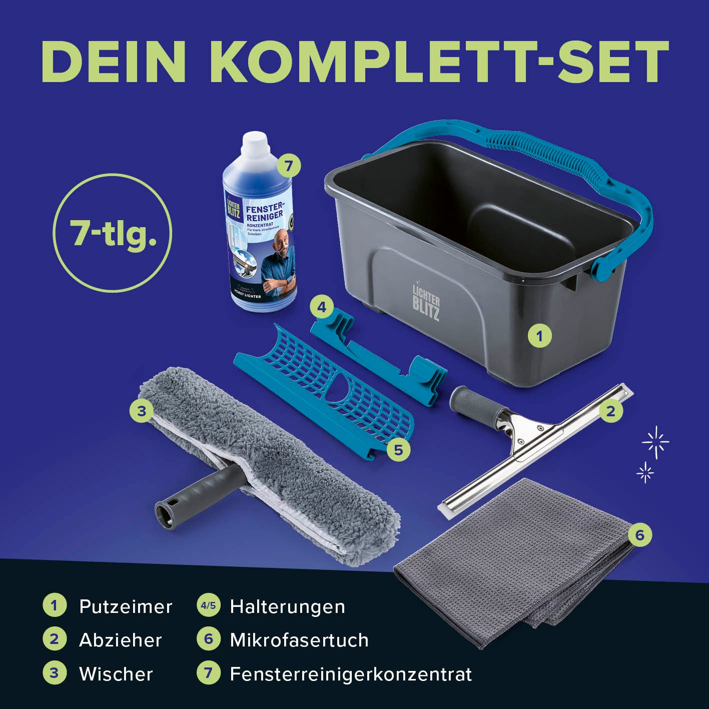 Reinigungsset Fenster 7-teilig