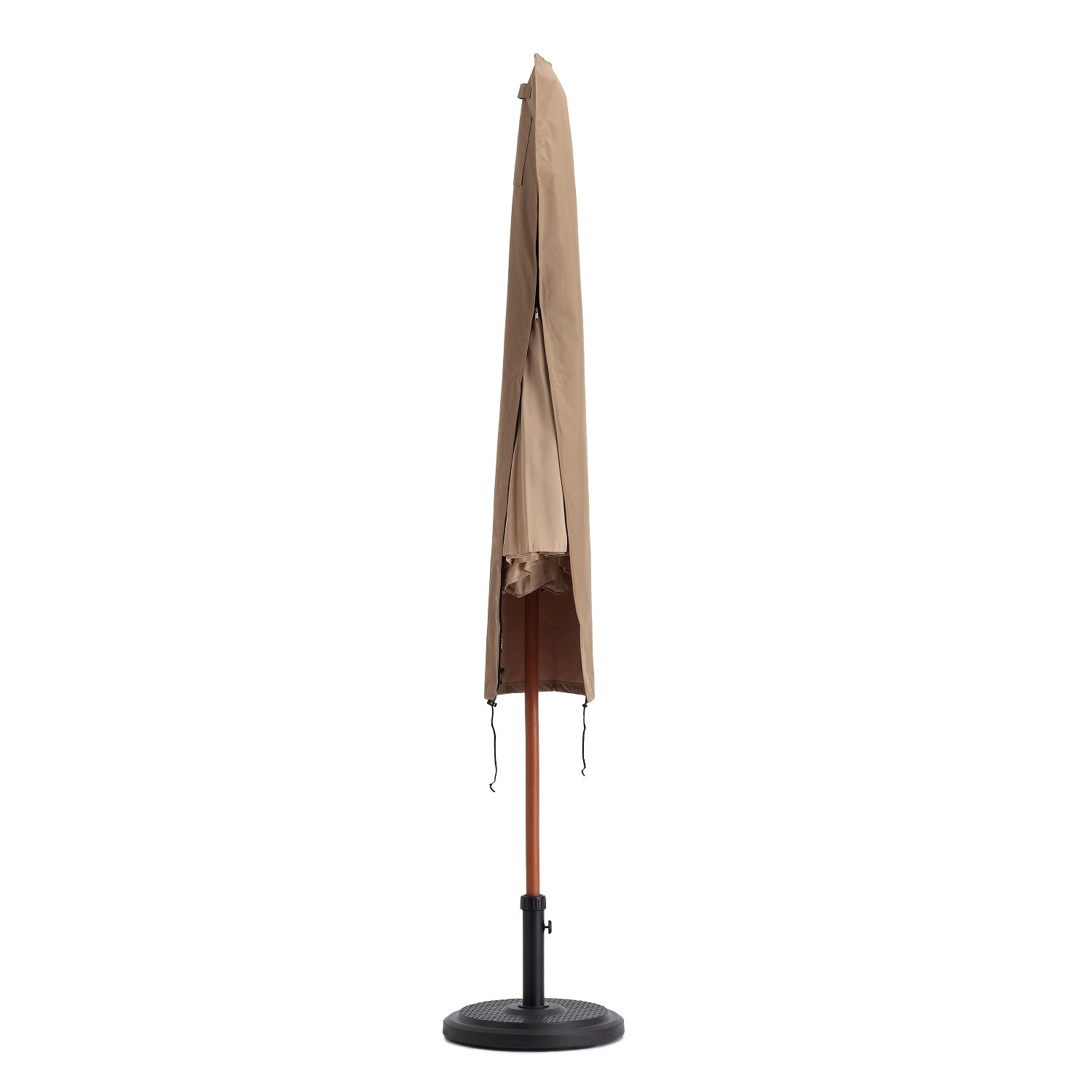 Abdeckung für Sonnenschirm - 136 x 23,5/25 cm - Beige, wasserdichte Schutzhaube aus robustem PVC-beschichtetem Oxford 600D Gewebe.