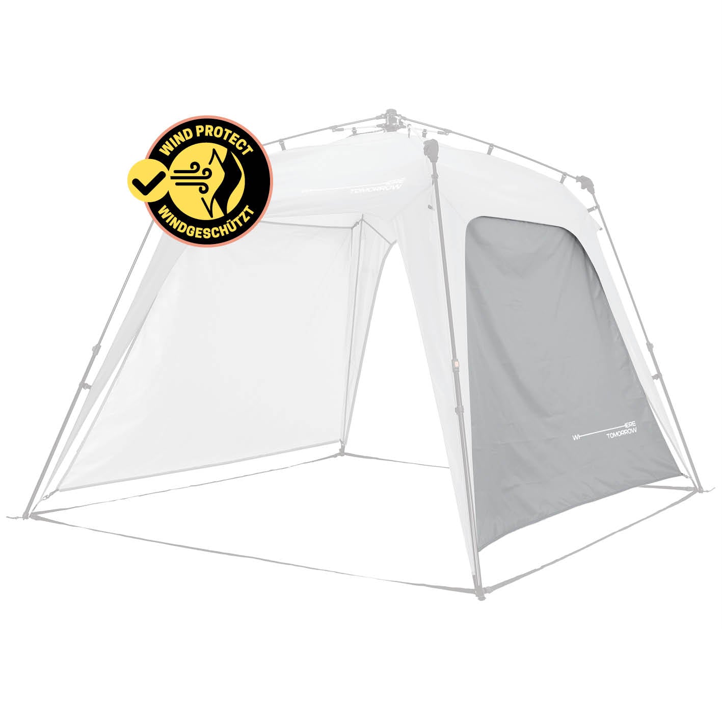 Pop Up Pavillon Gartenzelt - Seitenwand - Hellgrau aus 190T Polyester mit Windschutz für sicheren Wetterschutz beim Gartenzelt