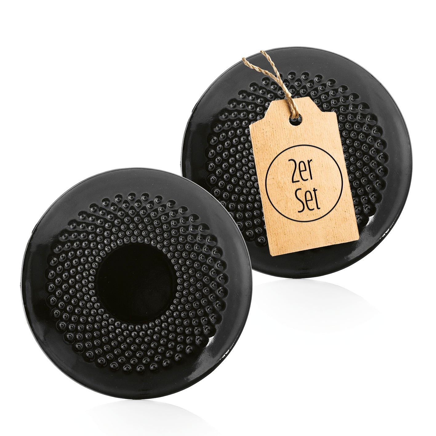 Dessertteller Set aus Gusseisen 2-teilig, Servierteller Ø15 cm, robust und langlebig für asiatischen Teegenuss.