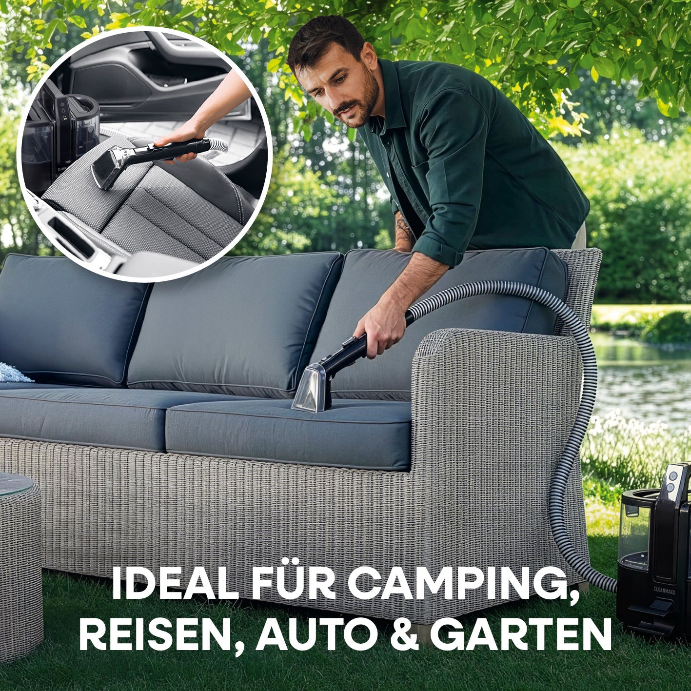 Akku-Polster- & Teppichreiniger Pro - 22 V - Schwarz