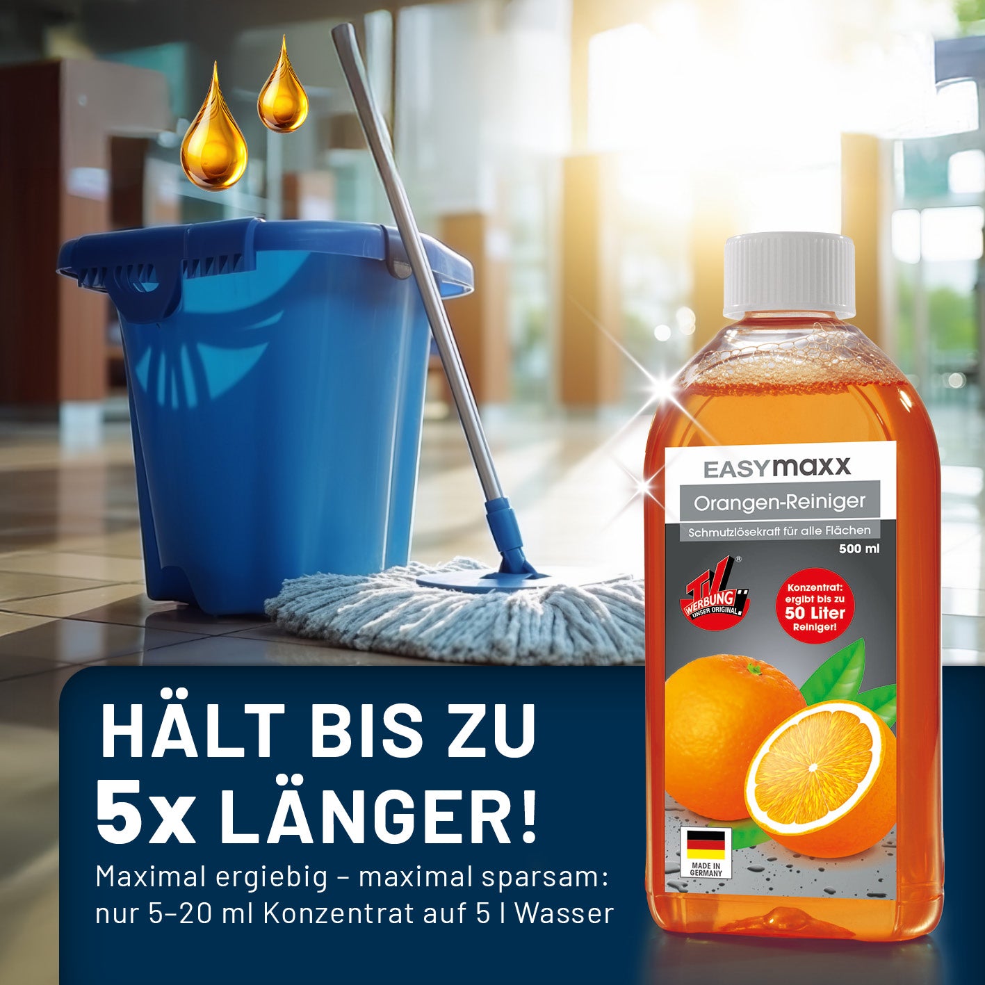 Orangenreiniger - 4 x 500 ml Konzentrat inkl. Sprühflasche