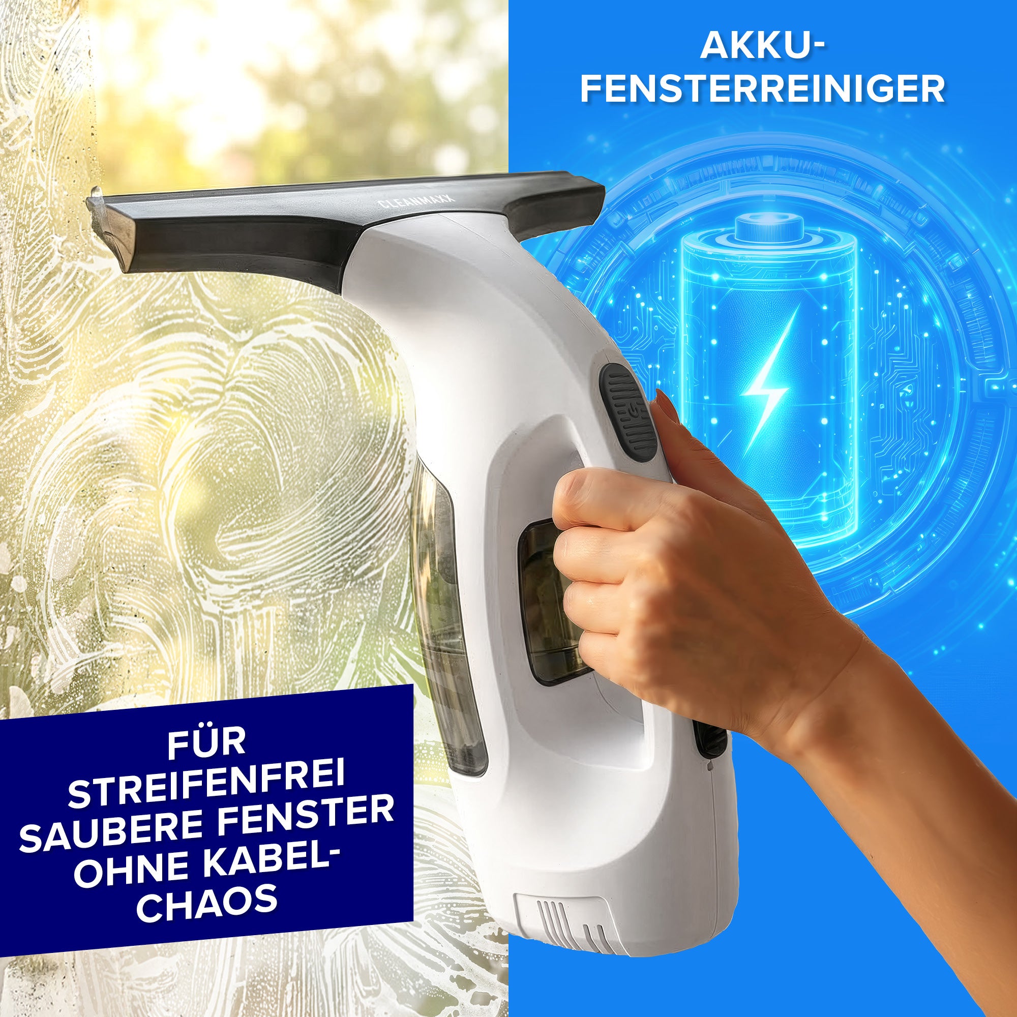 Akku-Fensterreiniger - Weiß-Schwarz