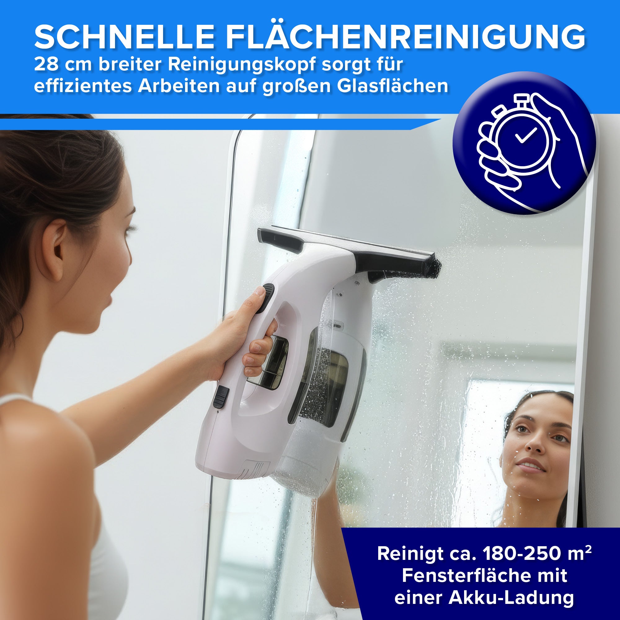 Akku-Fensterreiniger - Weiß-Schwarz
