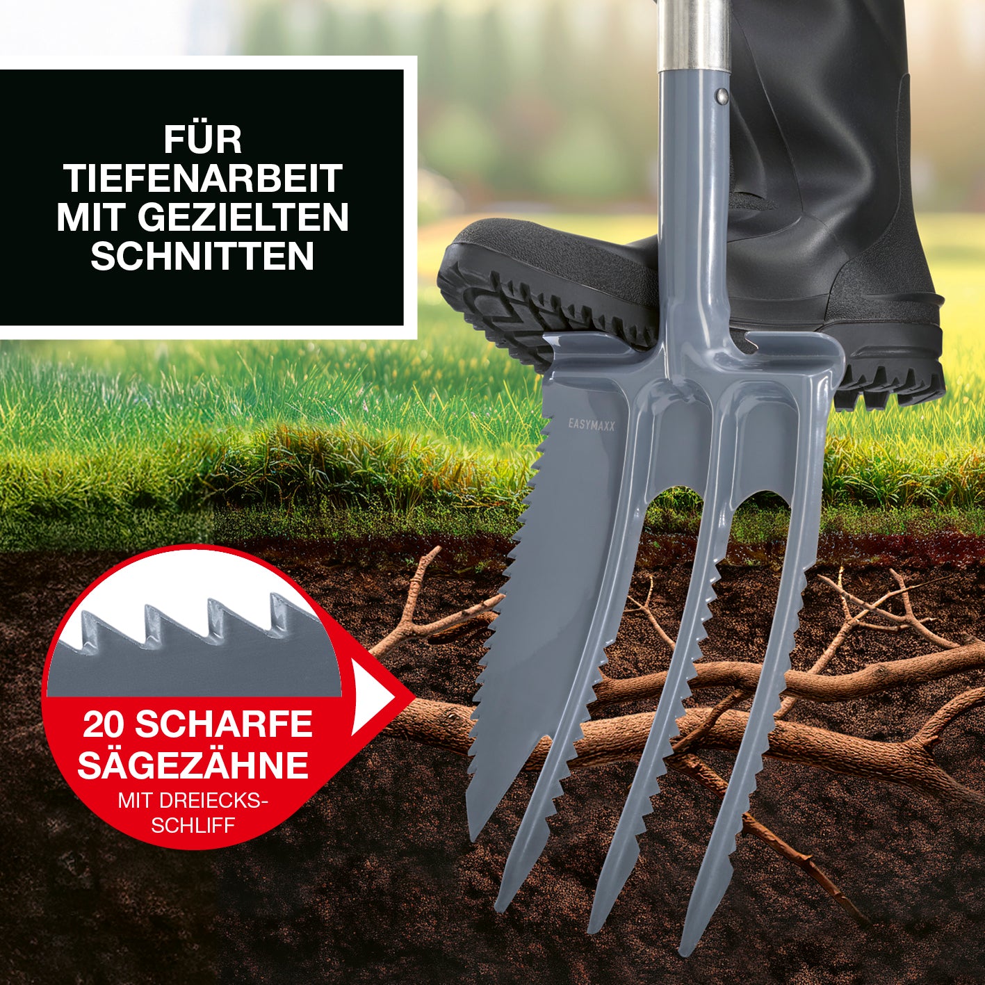 Gartenwerkzeug-Set mit Wurzelsägefunktion - 2-tlg.