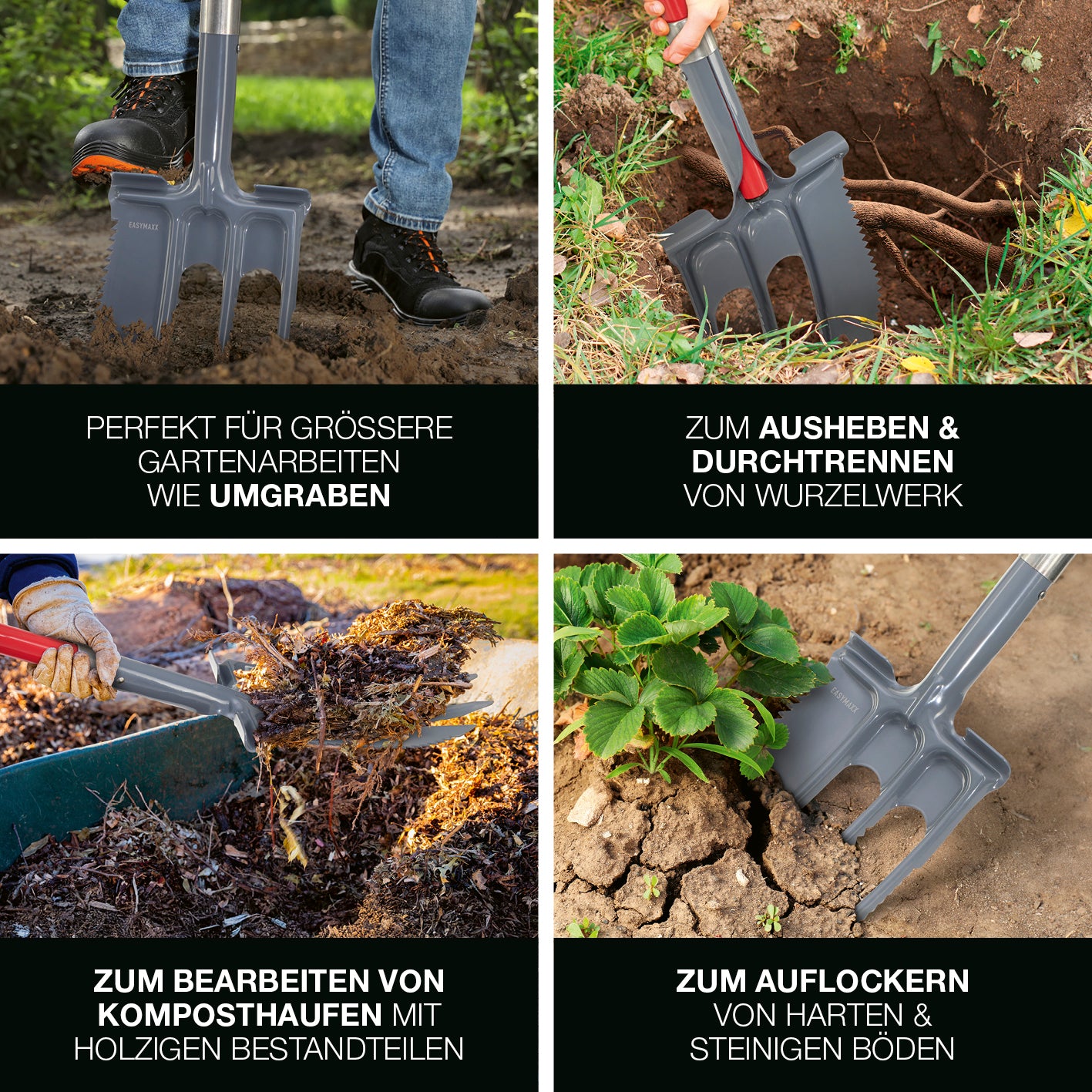 Gartenwerkzeug-Set mit Wurzelsägefunktion - 2-tlg.