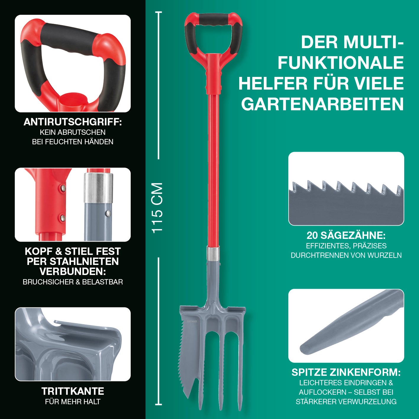 Gartenwerkzeug-Set mit Wurzelsägefunktion - 2-tlg.