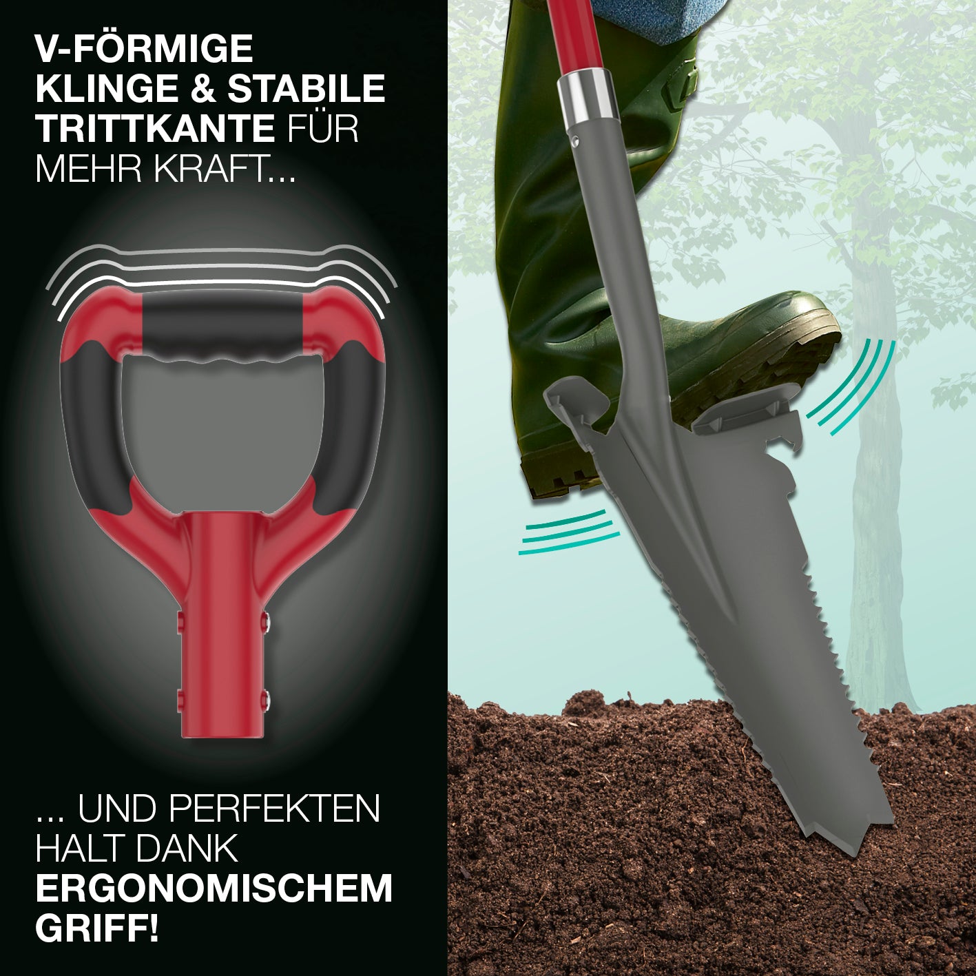 Gartenwerkzeug-Set mit Wurzelsägefunktion - 3-tlg.