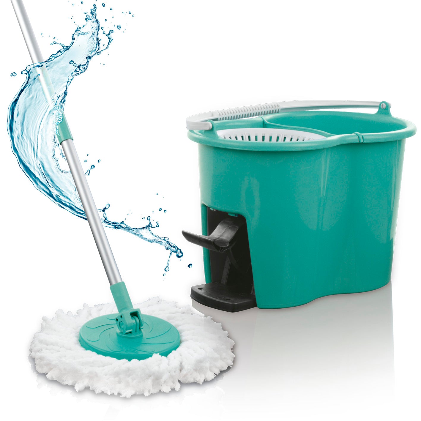 Power-Wischmopp - Zwei-Kammer-Filtersystem - türkis