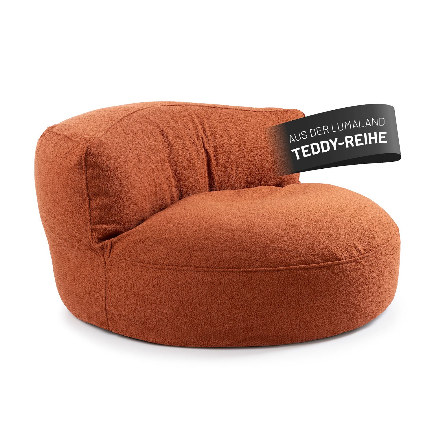 Sitzsack Lounge aus der LUMALAND Teddy-Reihe - Terracotta, kompaktes, softes 320-Liter-Sofa für drinnen und Outdoor.
