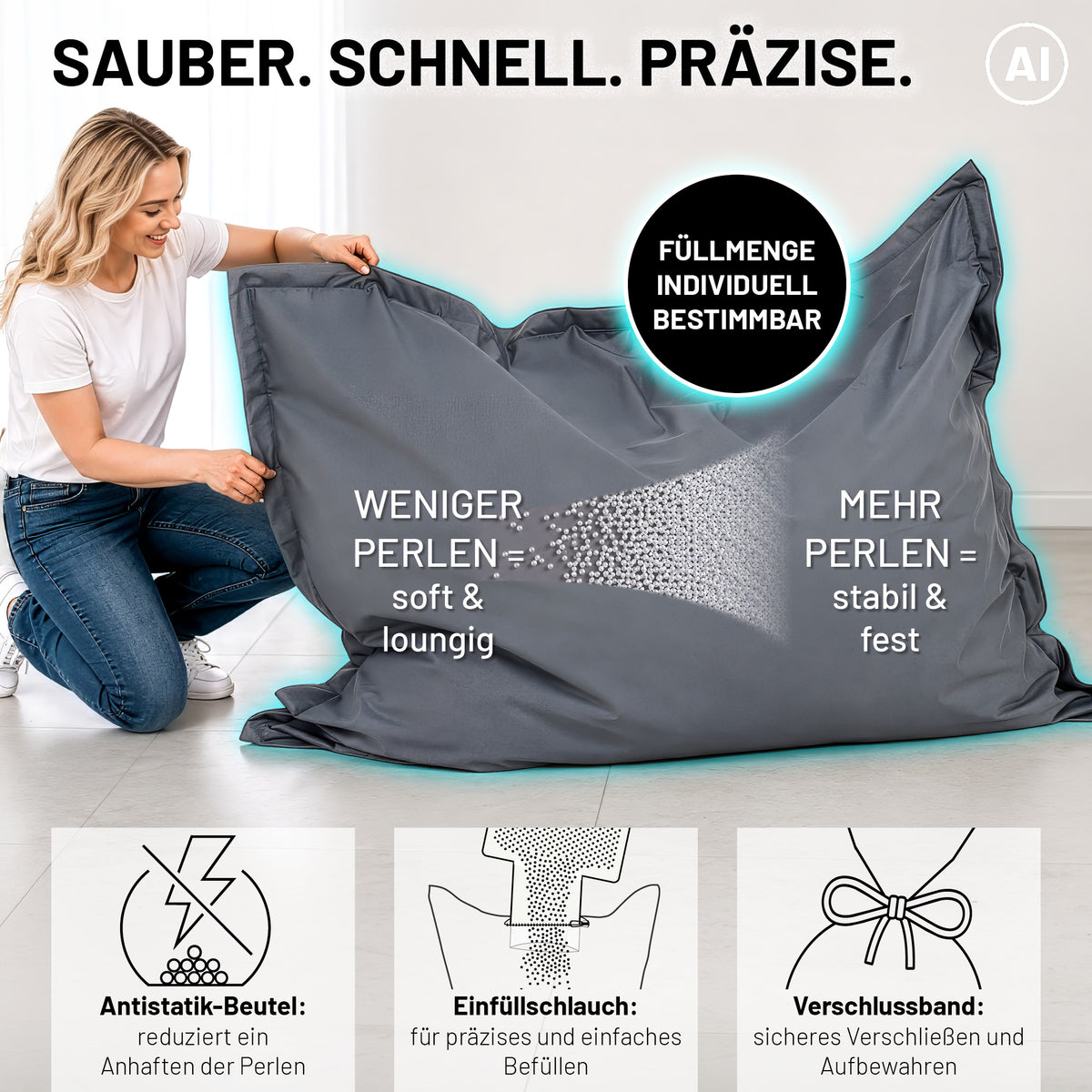 EPS Perlen (430 L) - Sitzsack Füllung - Nachfüllpack