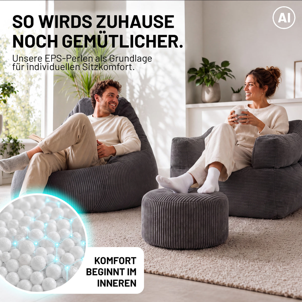 EPS Perlen (430 L) - Sitzsack Füllung - Nachfüllpack