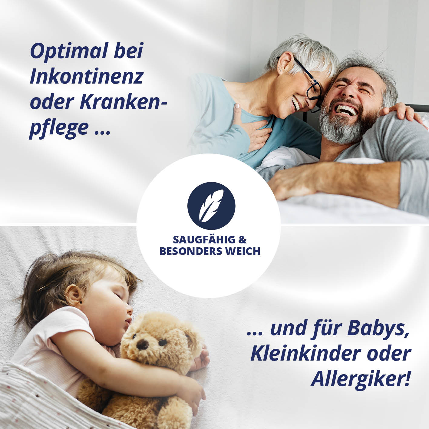 Wasserundurchlässige Matratzenauflage 90x200 cm, saugfähig, weich, ideal bei Inkontinenz, Krankenpflege, Babys und Allergikern.