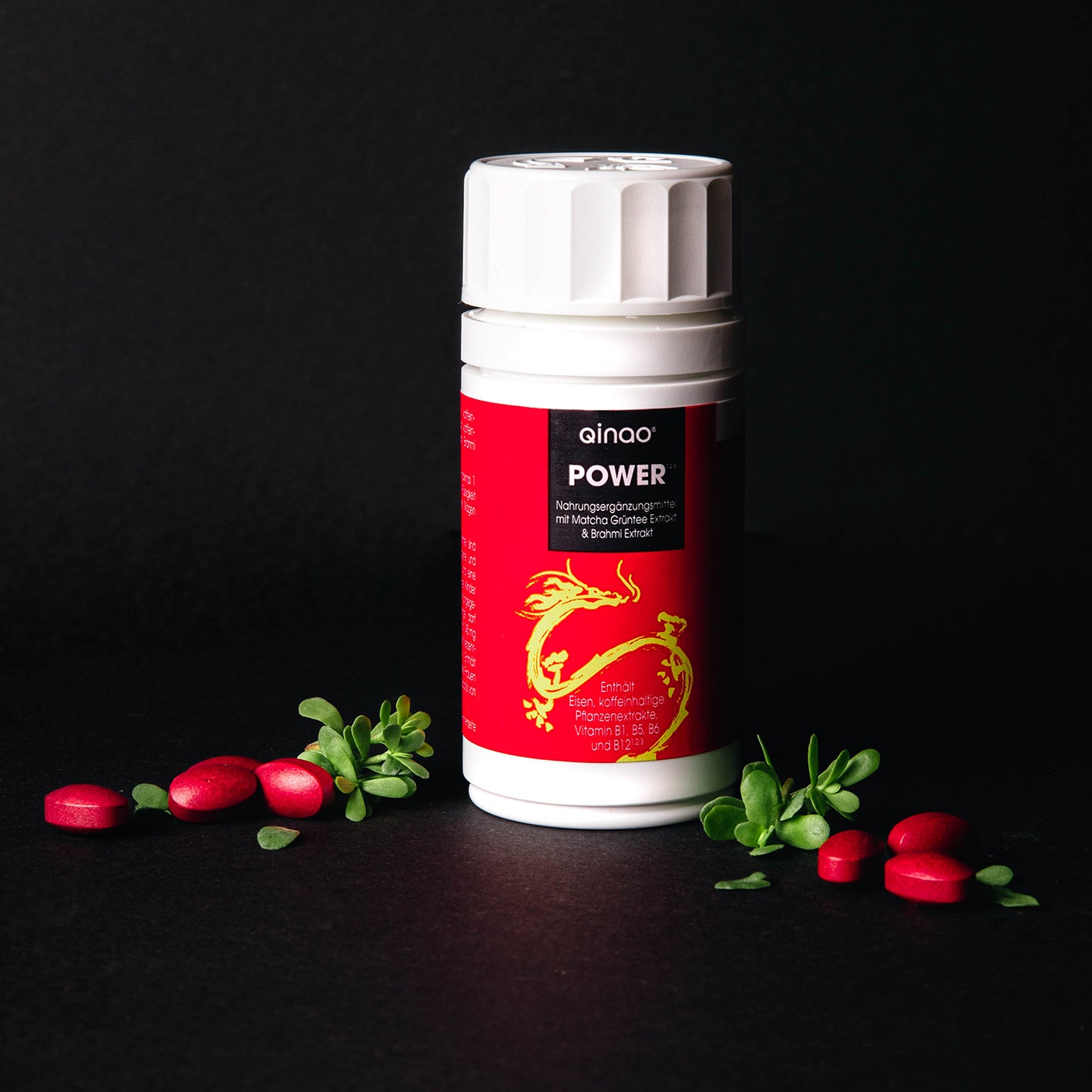 Nahrungsergänzungsmittel POWER - 90 Tabletten mit Eisen, Koffein, Vitamin B6, B12, grünem Kaffee-Extrakt, Matcha und Brahmi.