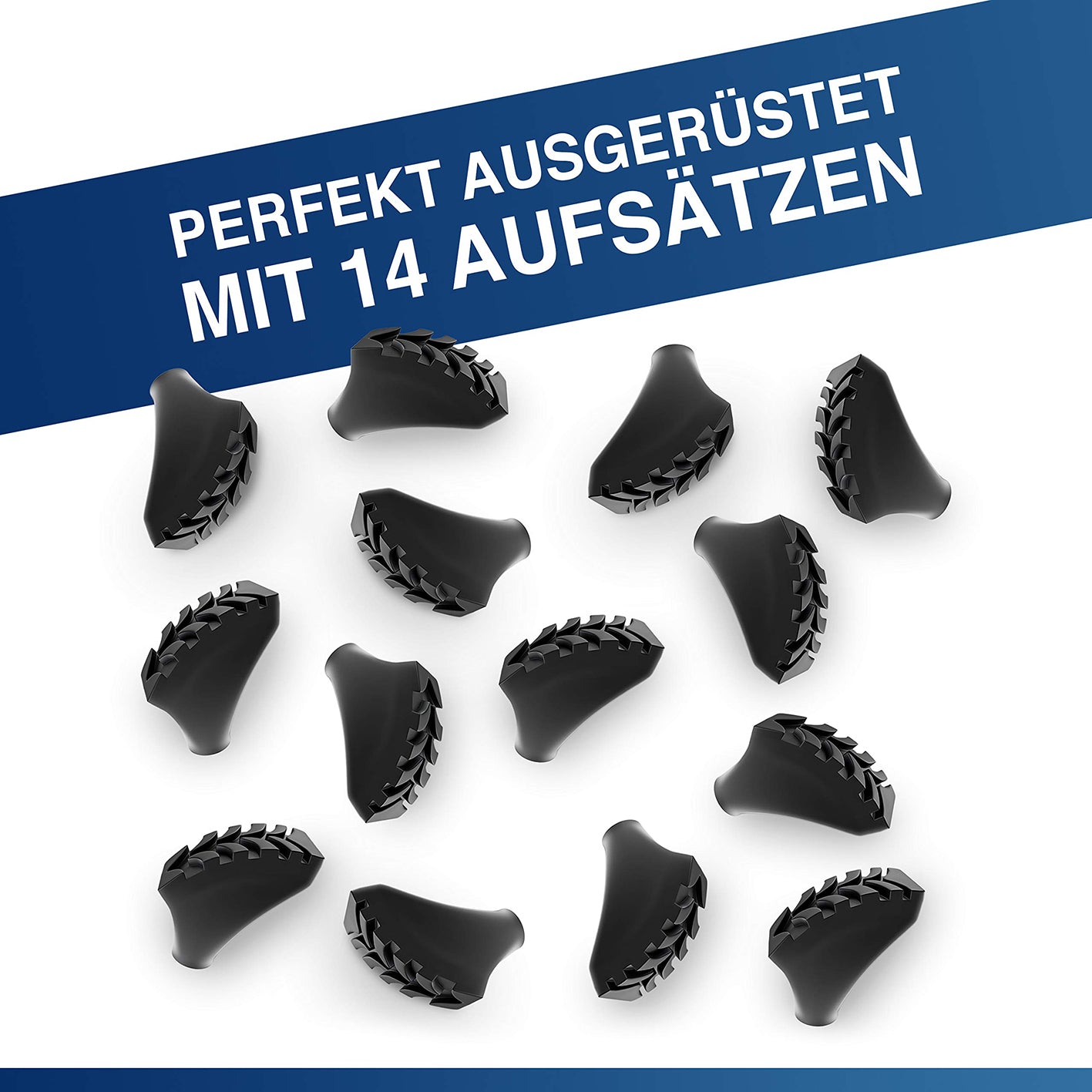 Wanderstock Aufsatz-Set - 14 Stück - Gelände Gummipuffer für leisen, sicheren Halt auf verschiedenen Untergründen bei Wanderstöcken.
