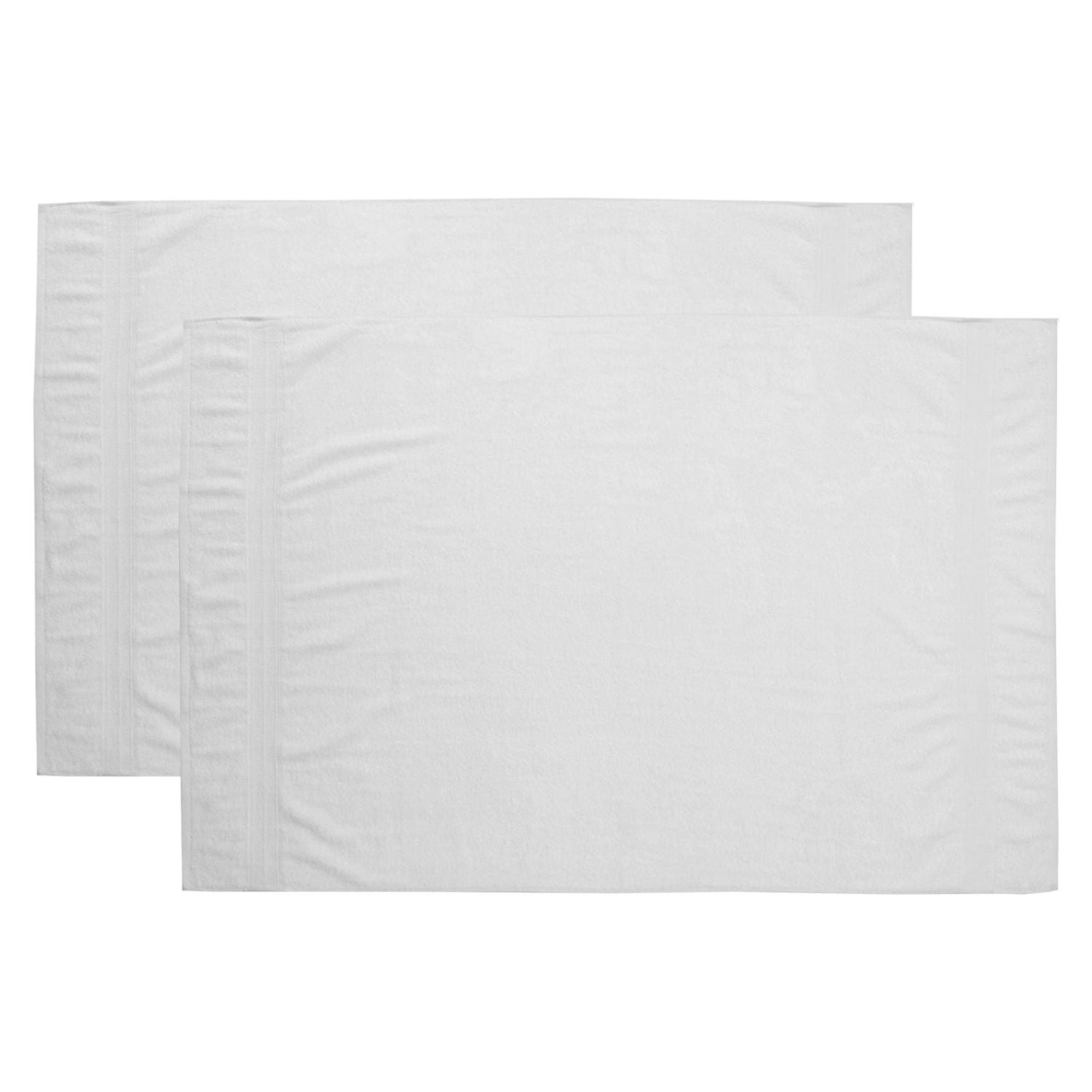 Premium Badetücher 100 x 150 cm - 2er-Set - Weiß, hochwertige Baumwoll-Frotteehandtücher, weich und saugfähig, klassische weiße Farbe.