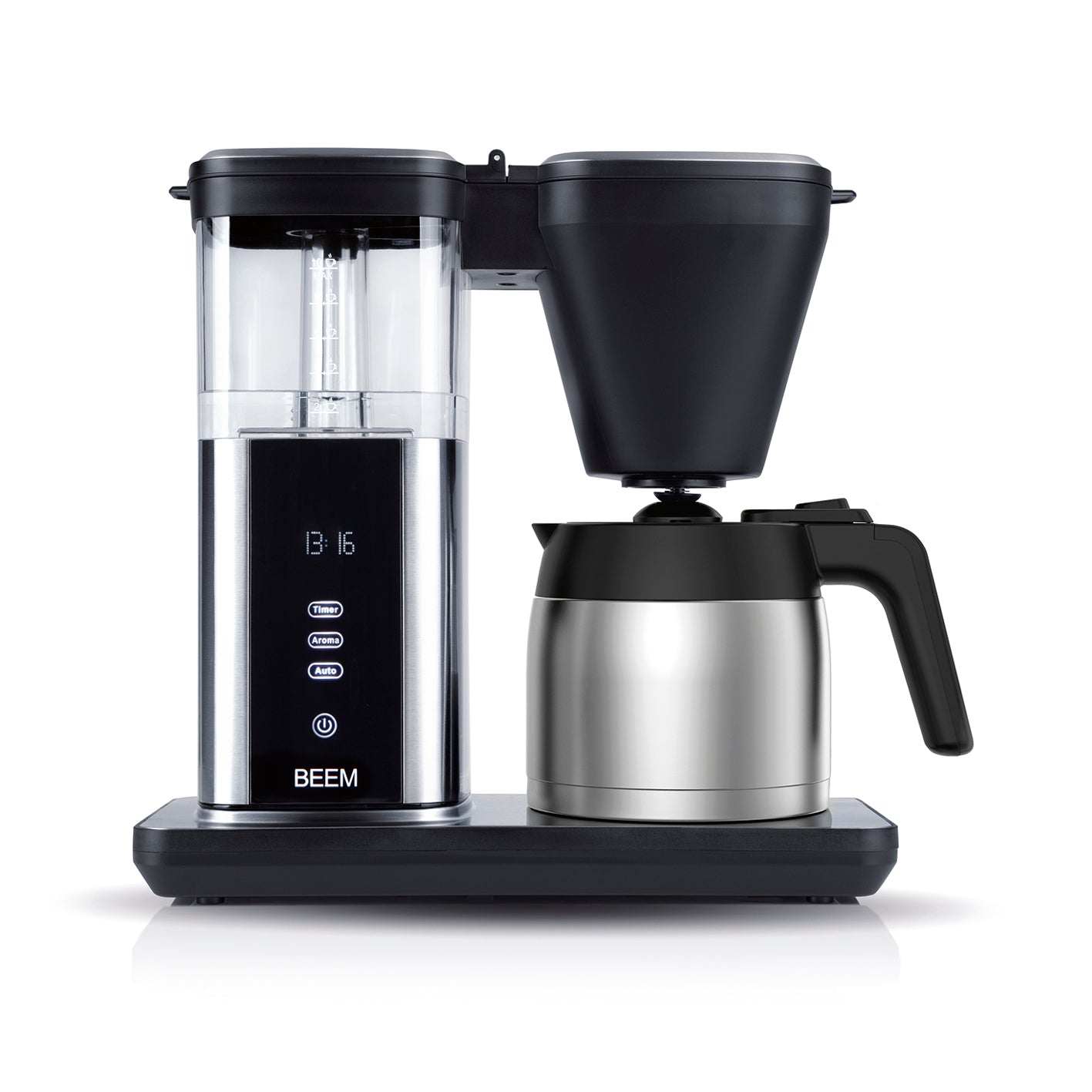 DIRECT-BREW Filterkaffeemaschine - Thermo mit digitalem Touch-Display, Aroma-Plus-Funktion und Thermokanne für bis zu 10 Tassen Kaffee.