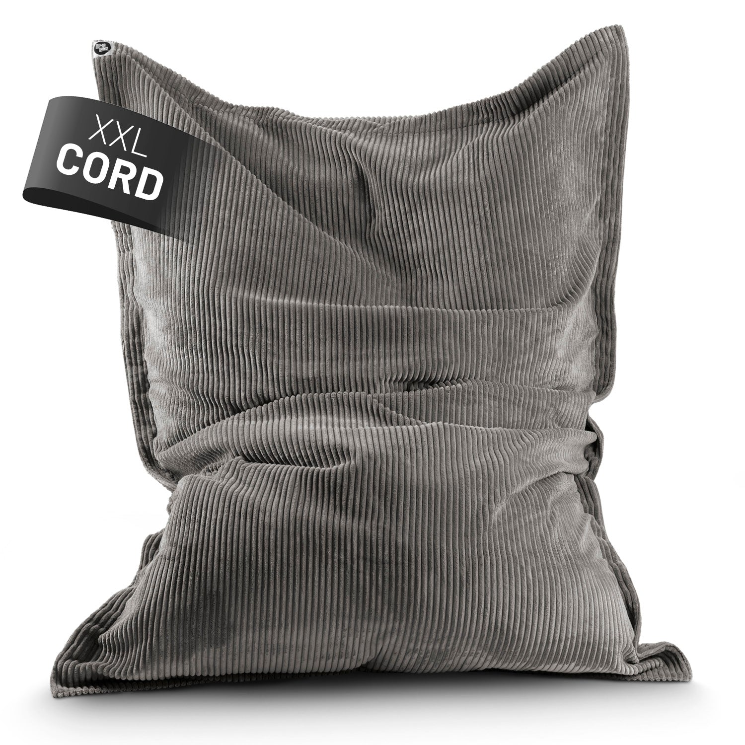 Sitzsack Classic XXL aus der LUMALAND Cord-Reihe 380 L 140 x 180 cm Grau mit weichem, robustem Cord-Bezug und XXL-Größe